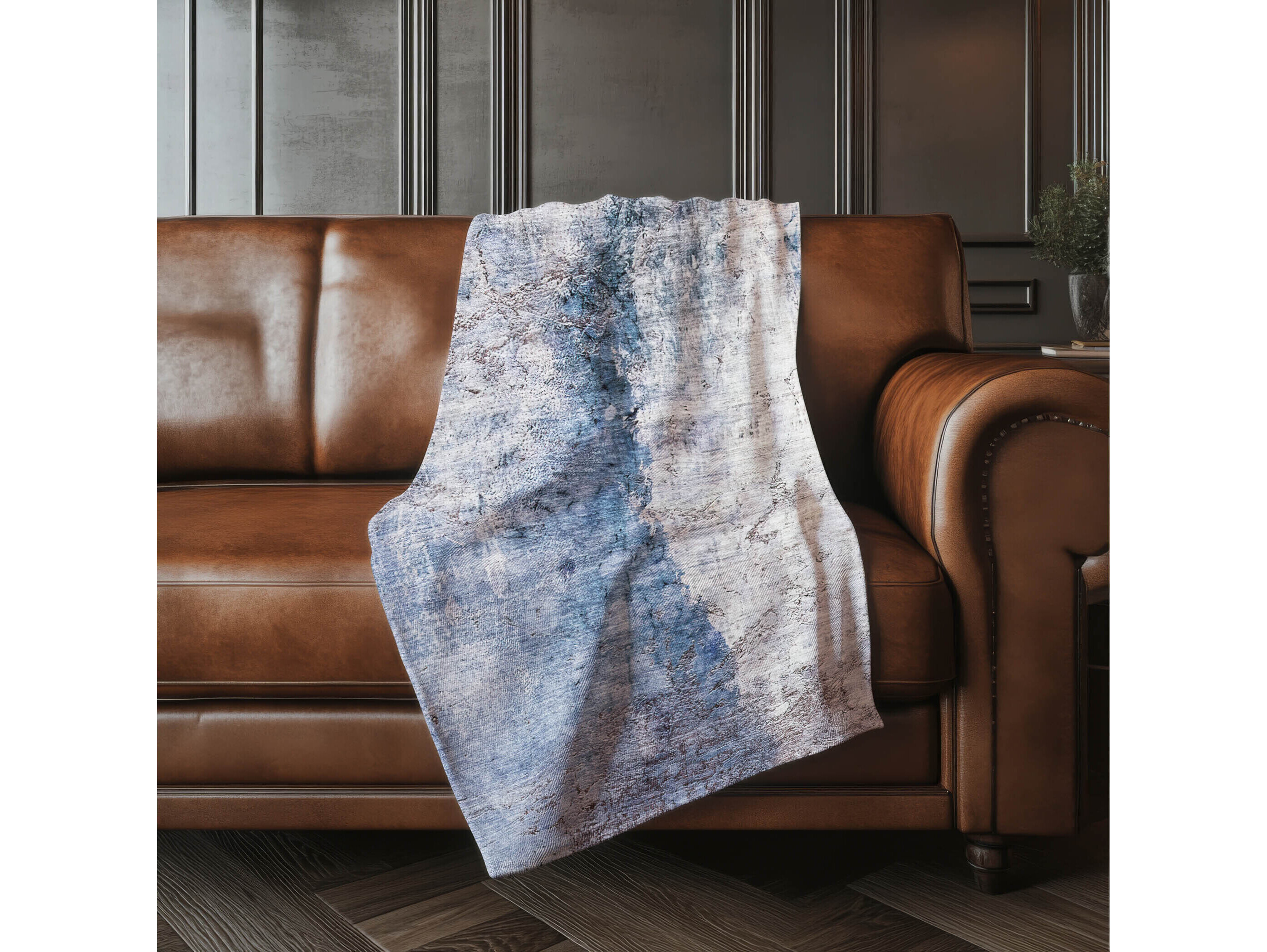 Dalyn Sherpa Blue Polyester Throw