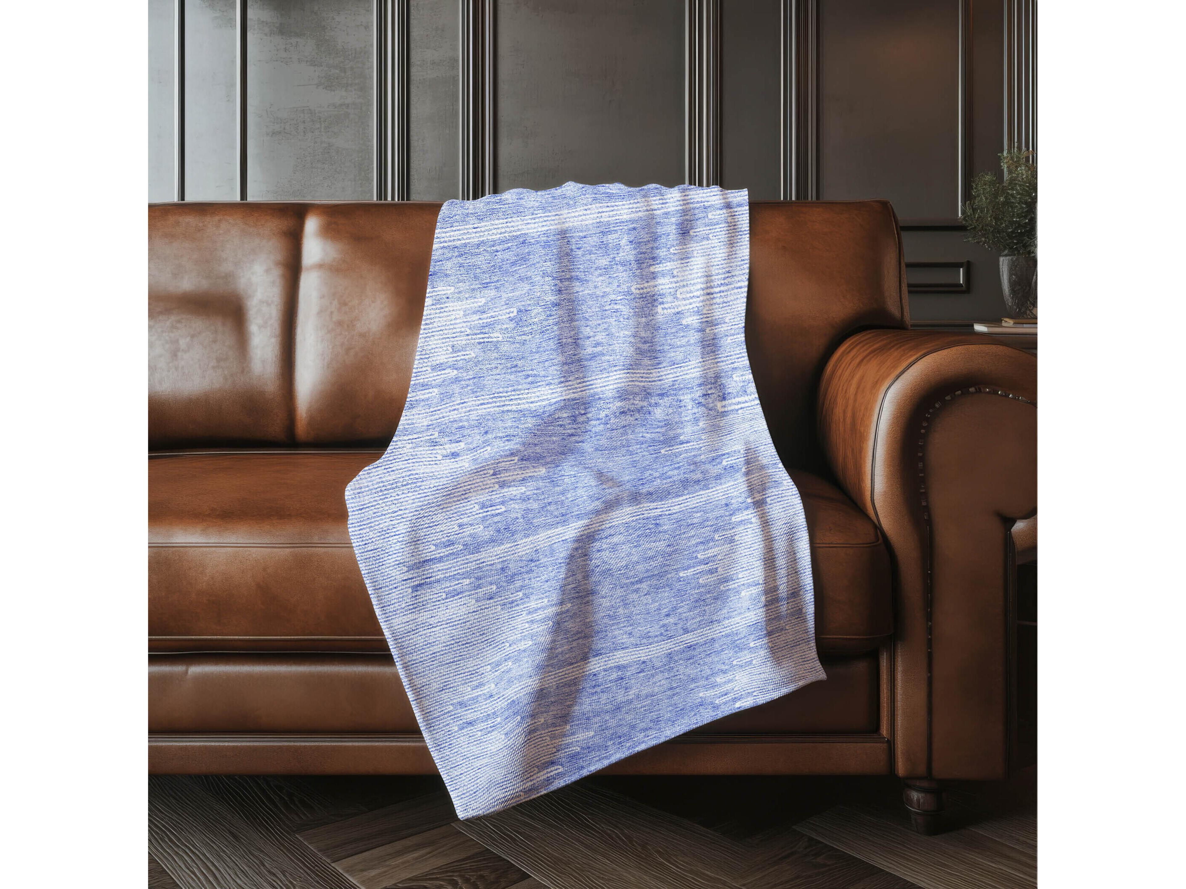 Dalyn Sherpa Blue Polyester Throw