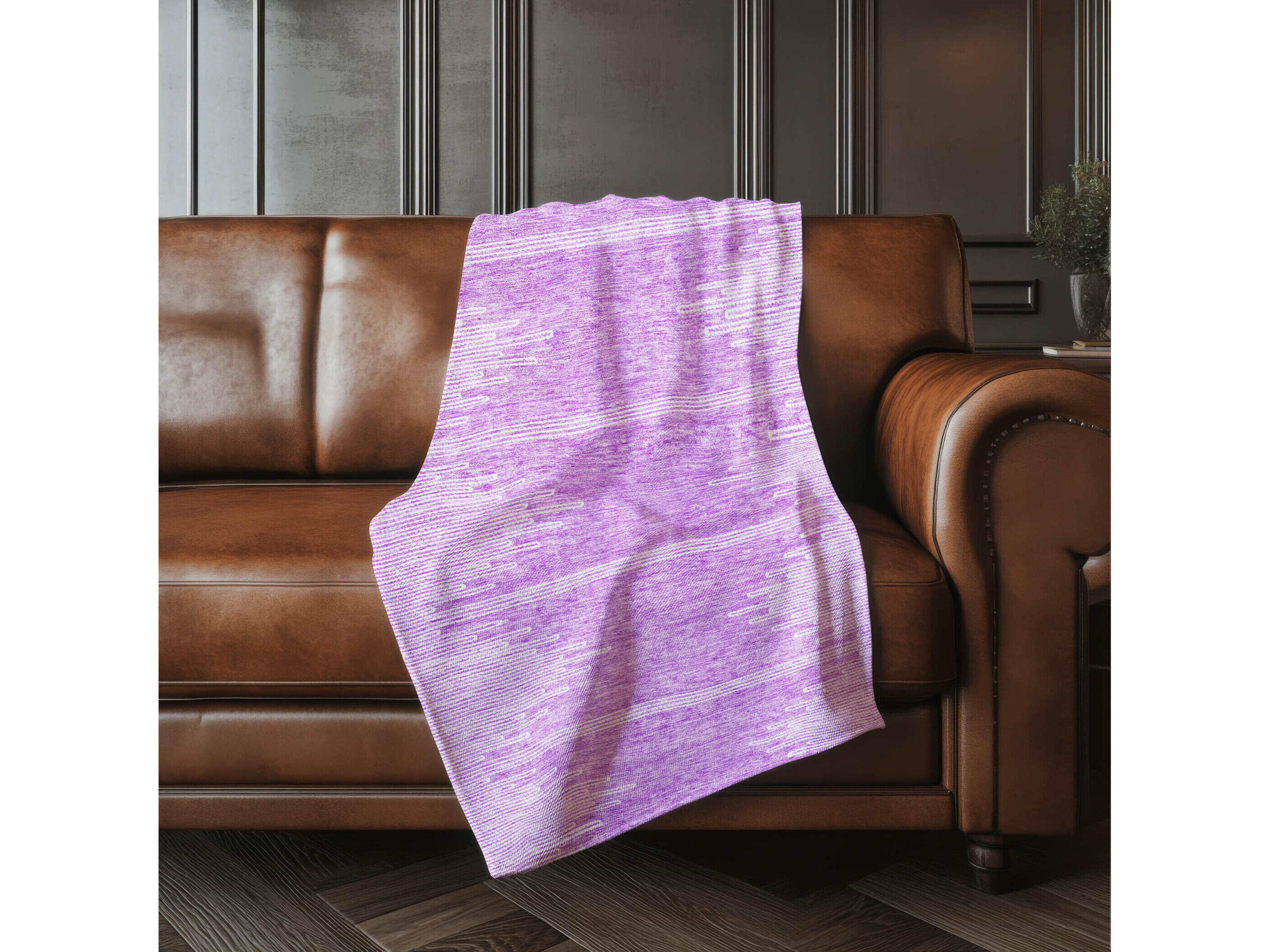 Dalyn Sherpa Purple Polyester Throw