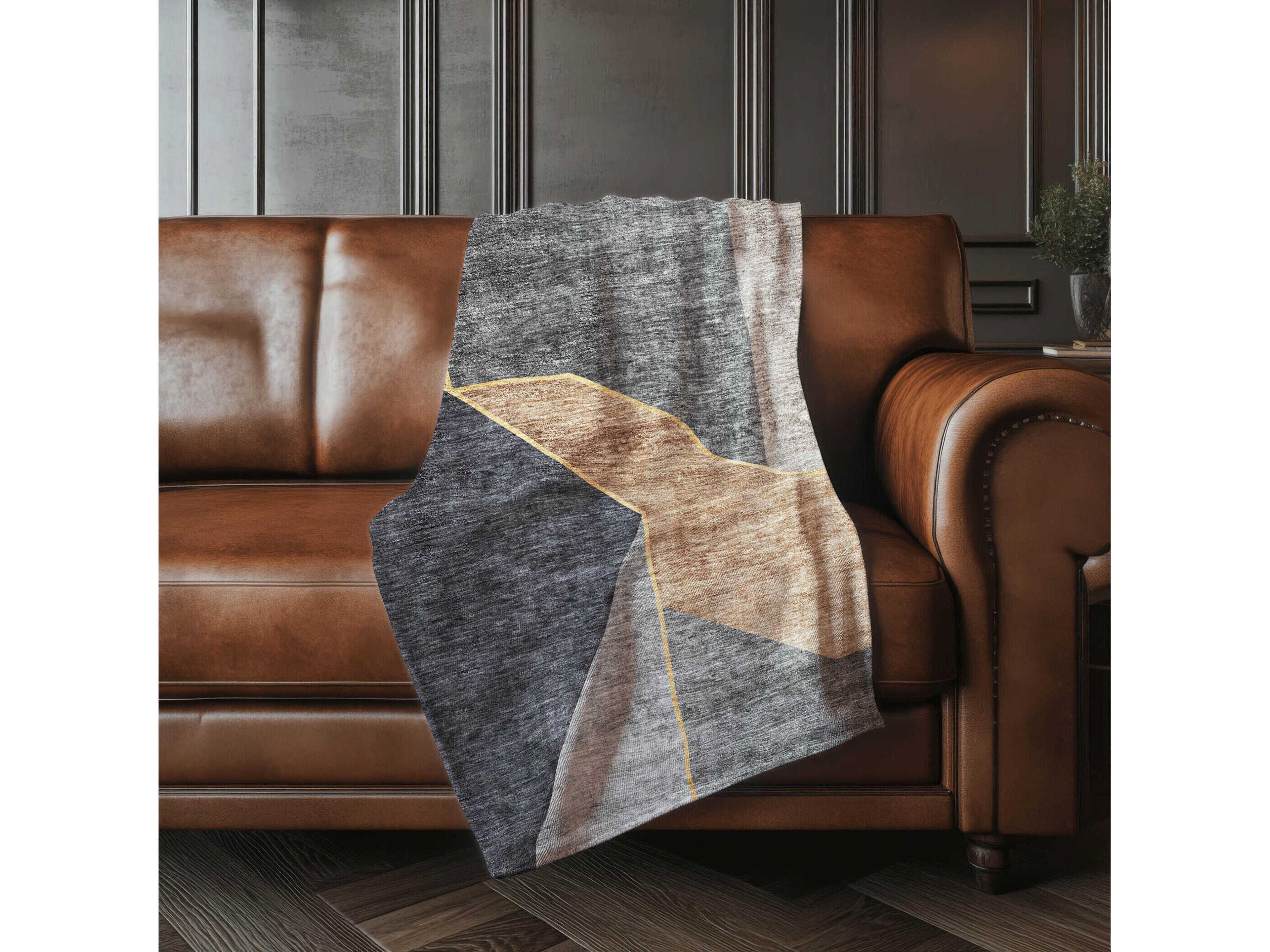 Dalyn Sherpa Gray Polyester Throw