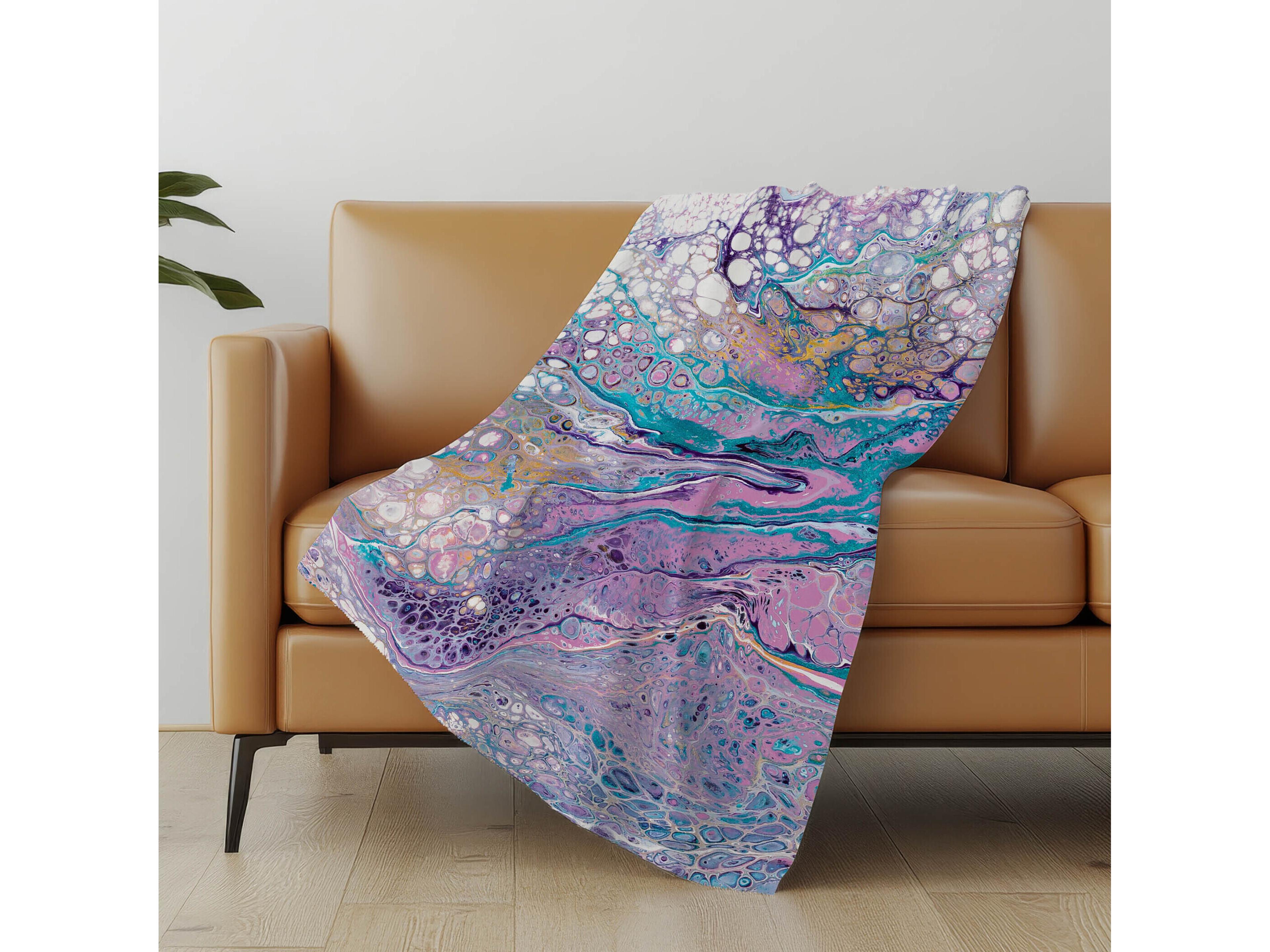 Dalyn Sherpa Purple Polyester Throw