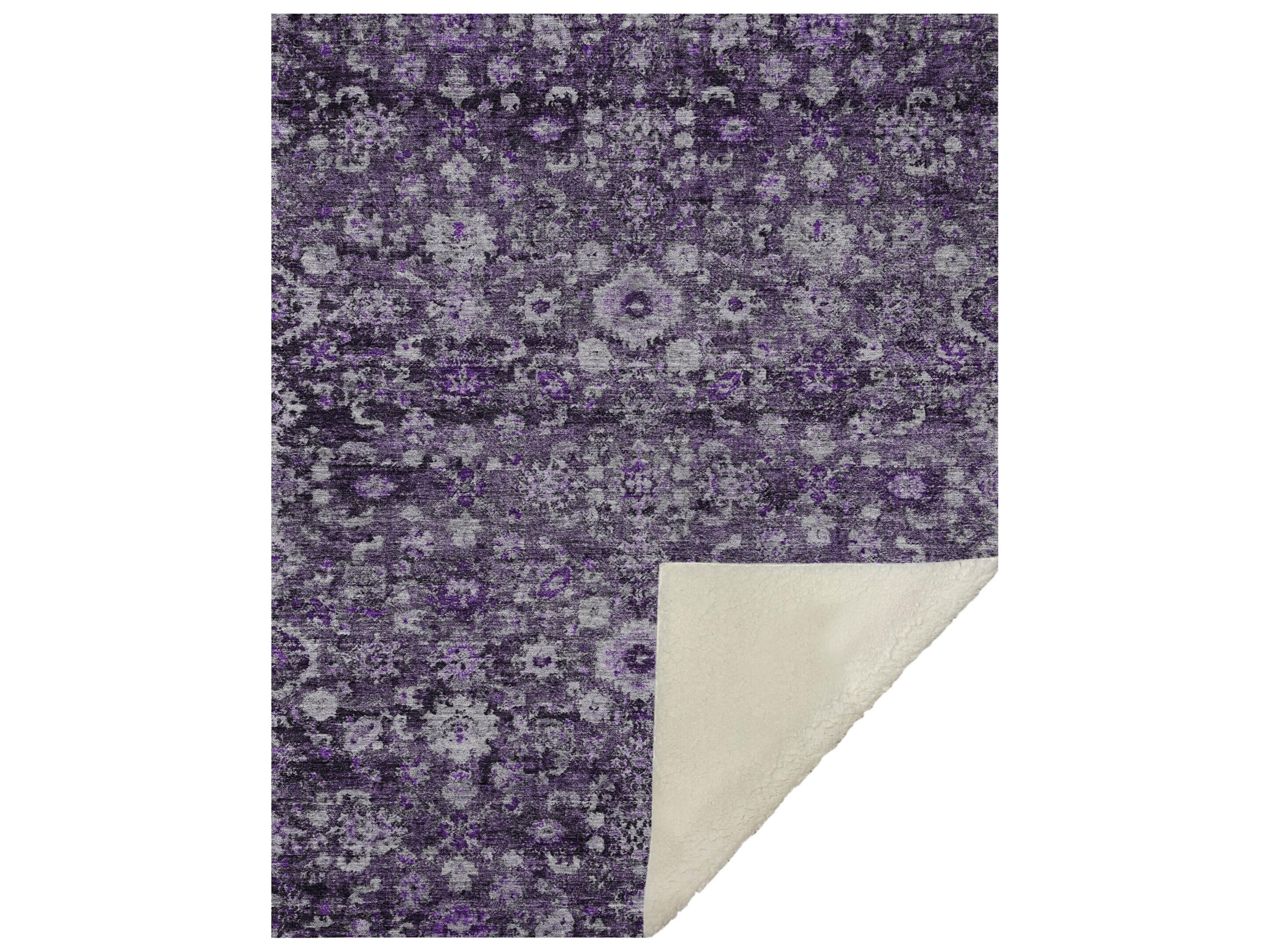 Dalyn Sherpa Purple Polyester Throw