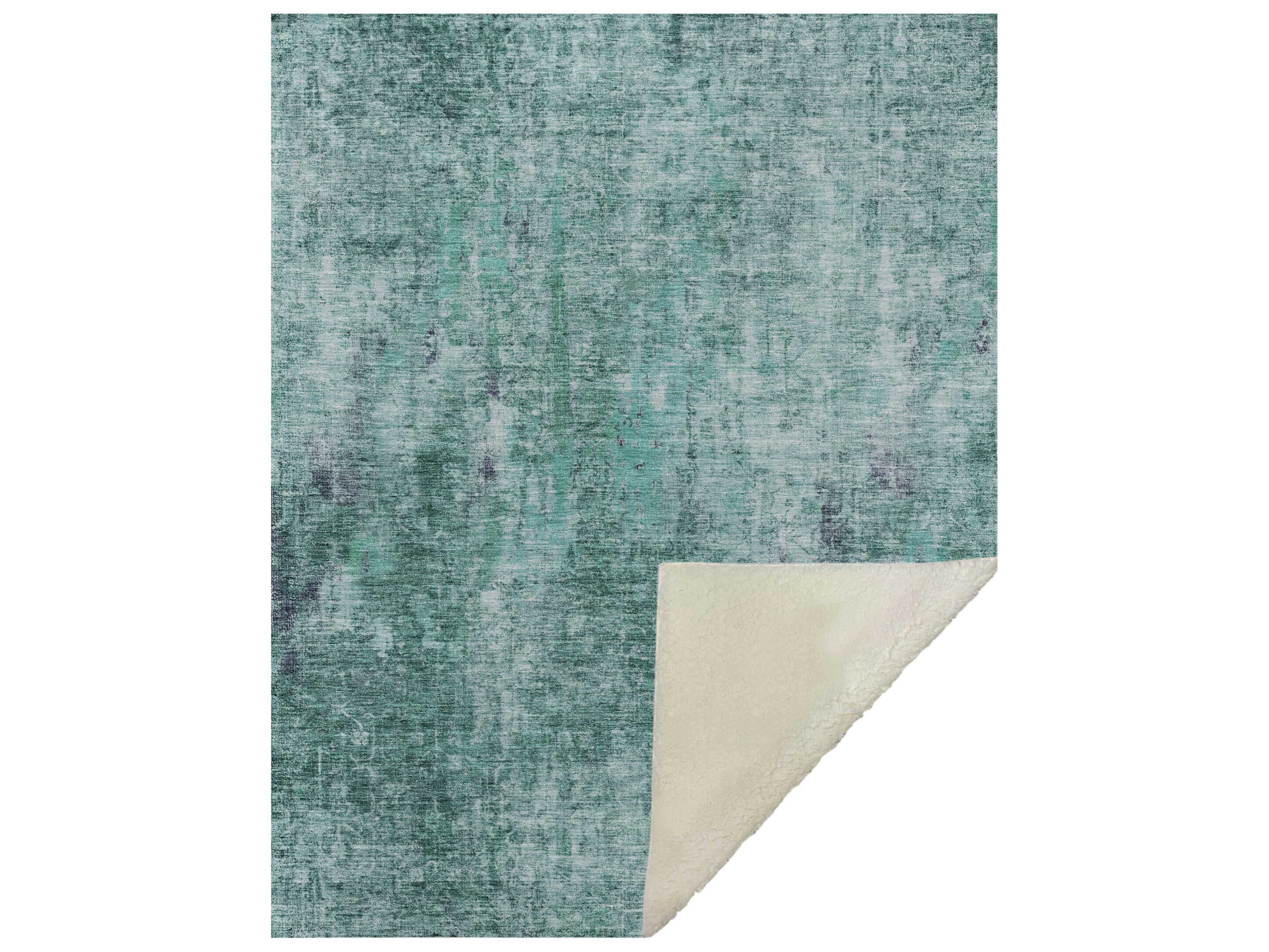 Sherpa Teal Polyester Throw