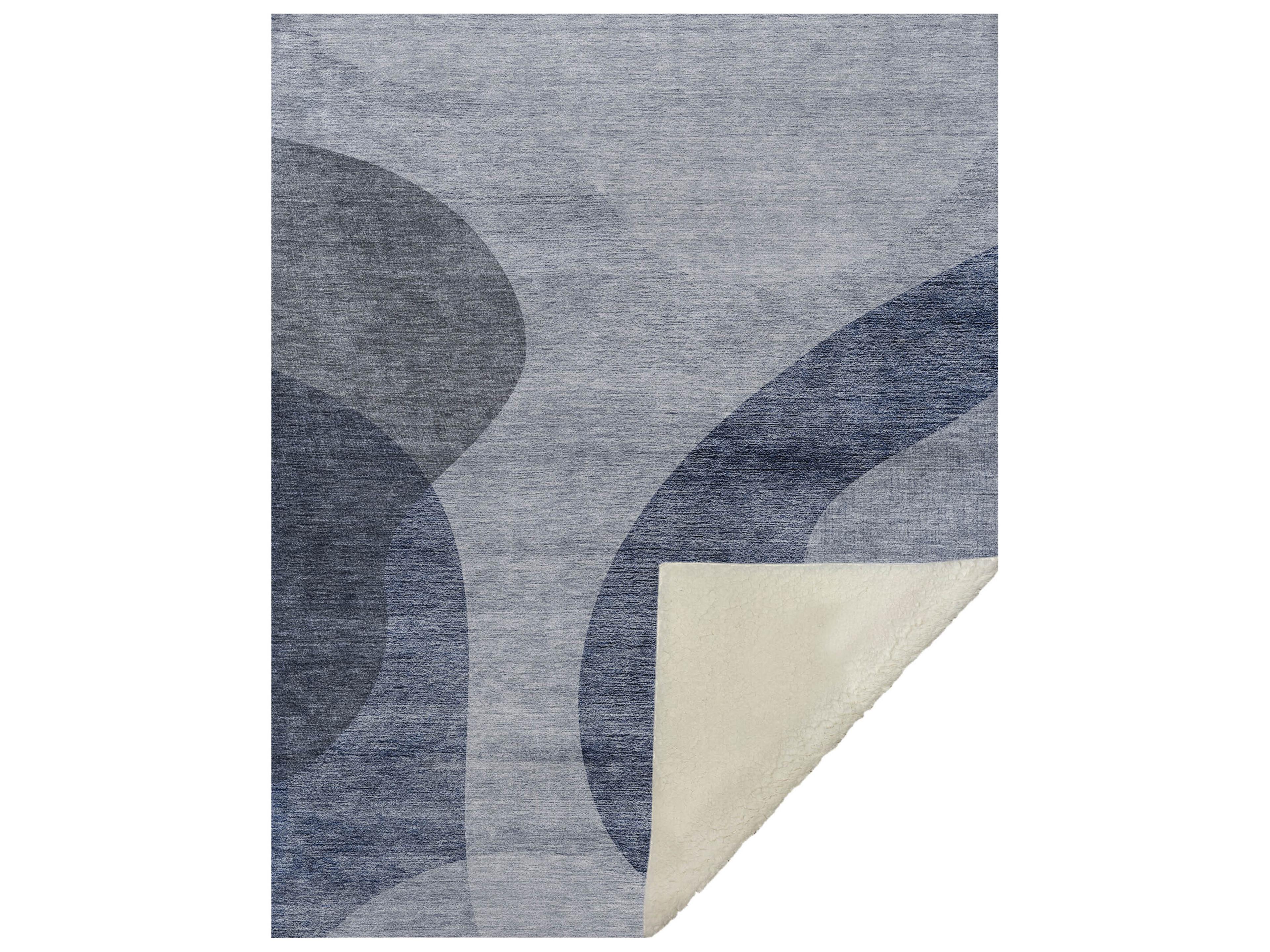 Sherpa Blue Polyester Throw