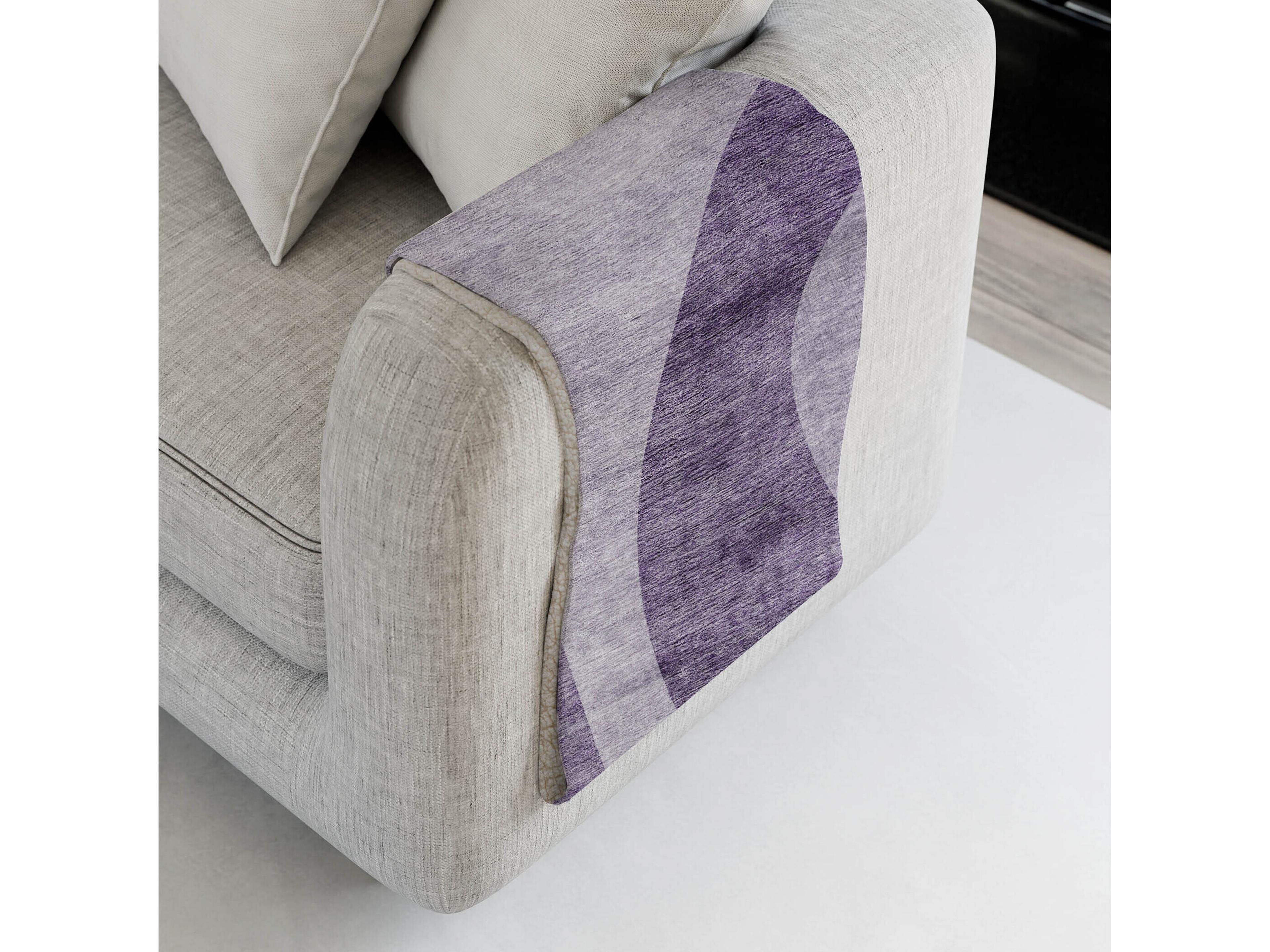Dalyn Sherpa Purple Polyester Throw