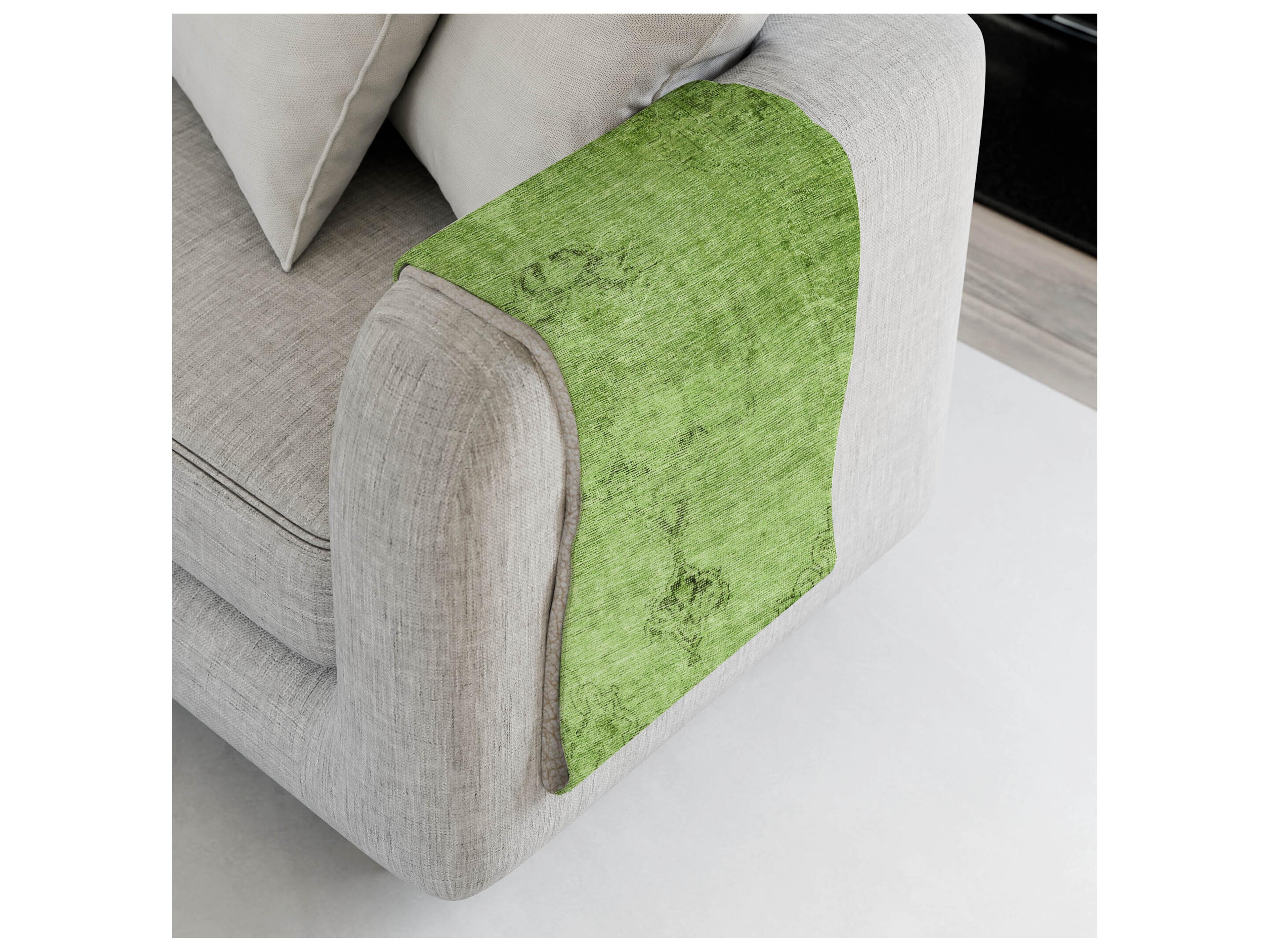 Dalyn Sherpa Green Polyester Throw