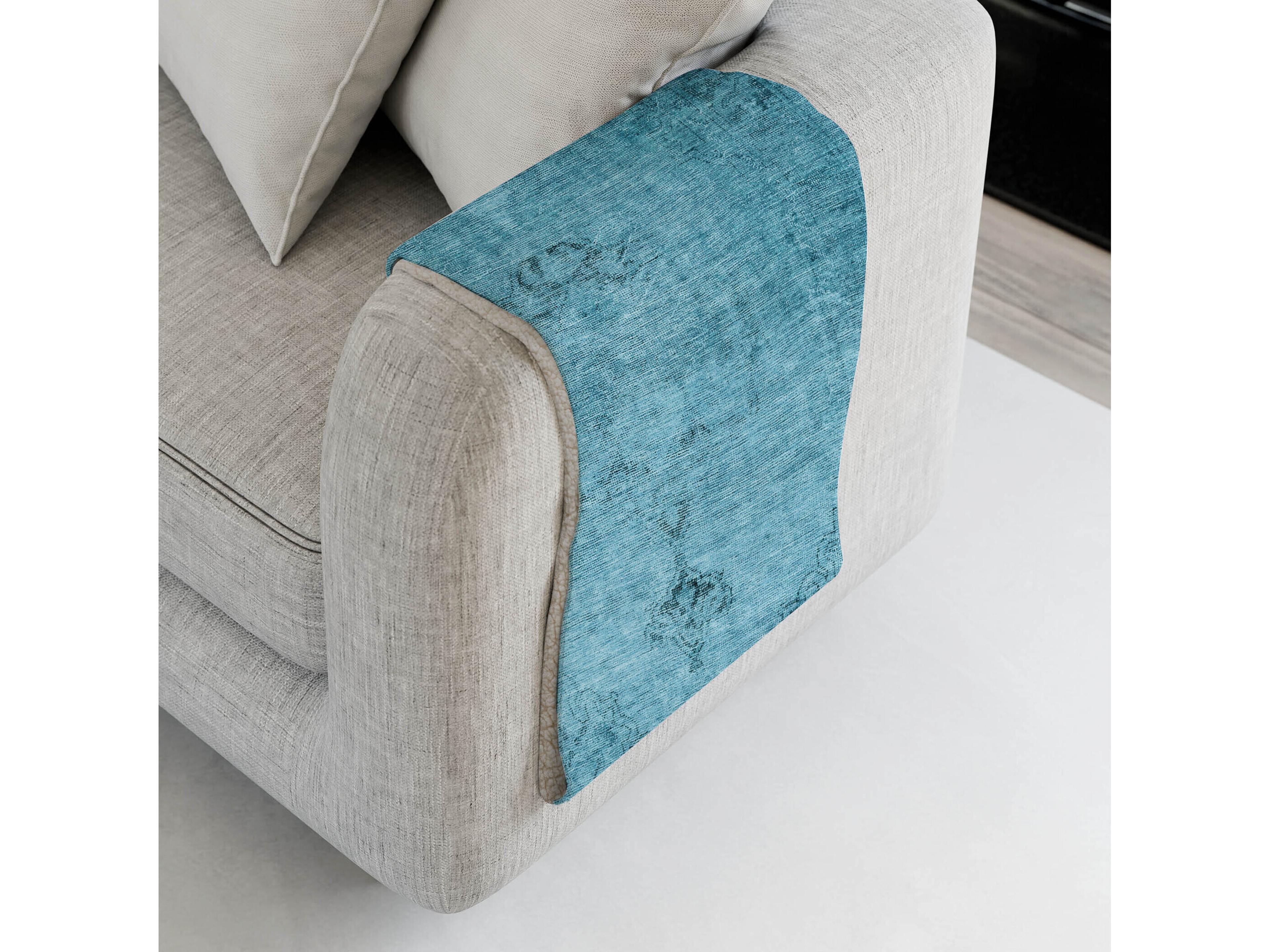 Dalyn Sherpa Blue Polyester Throw