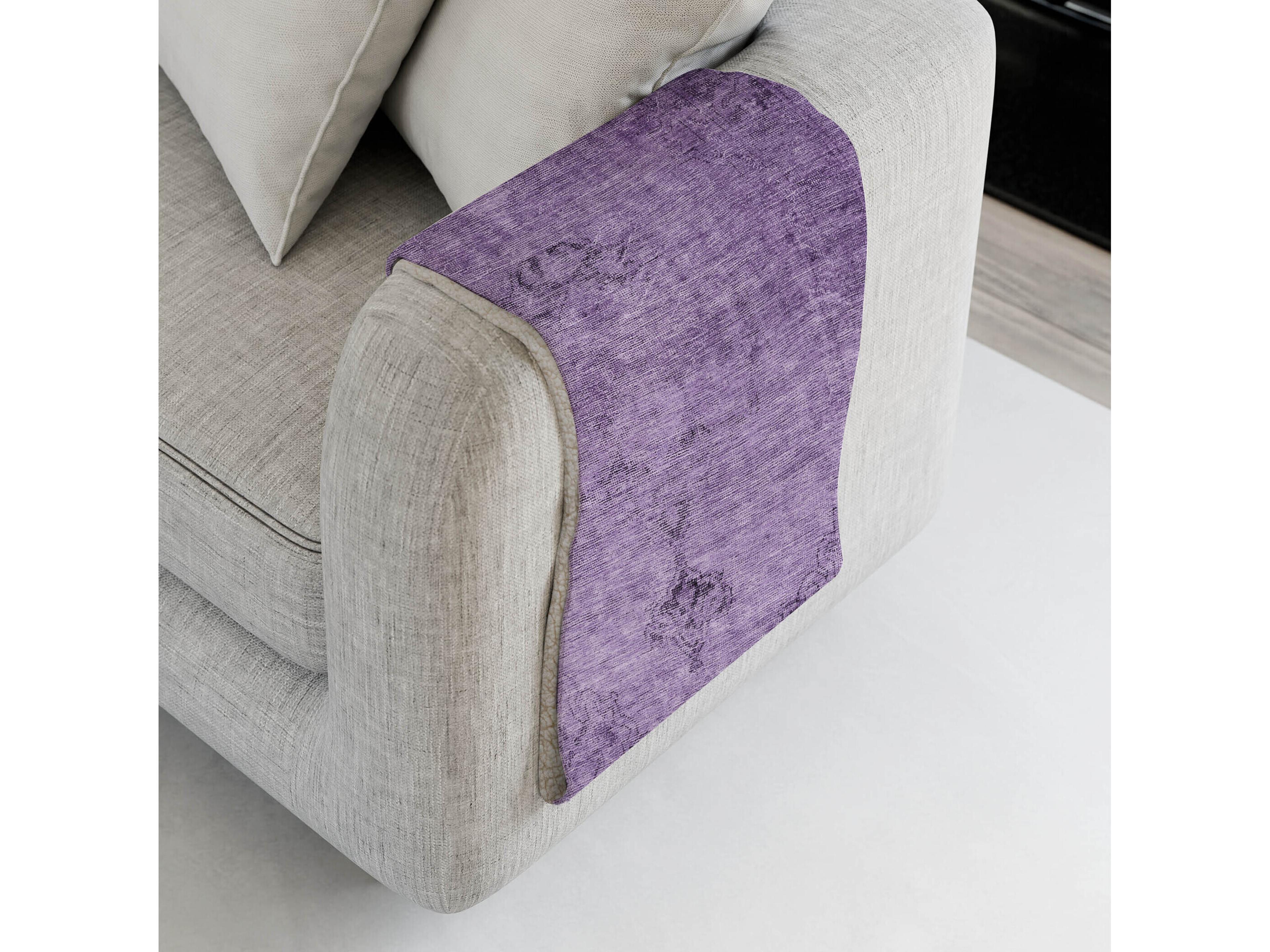 Dalyn Sherpa Purple Polyester Throw