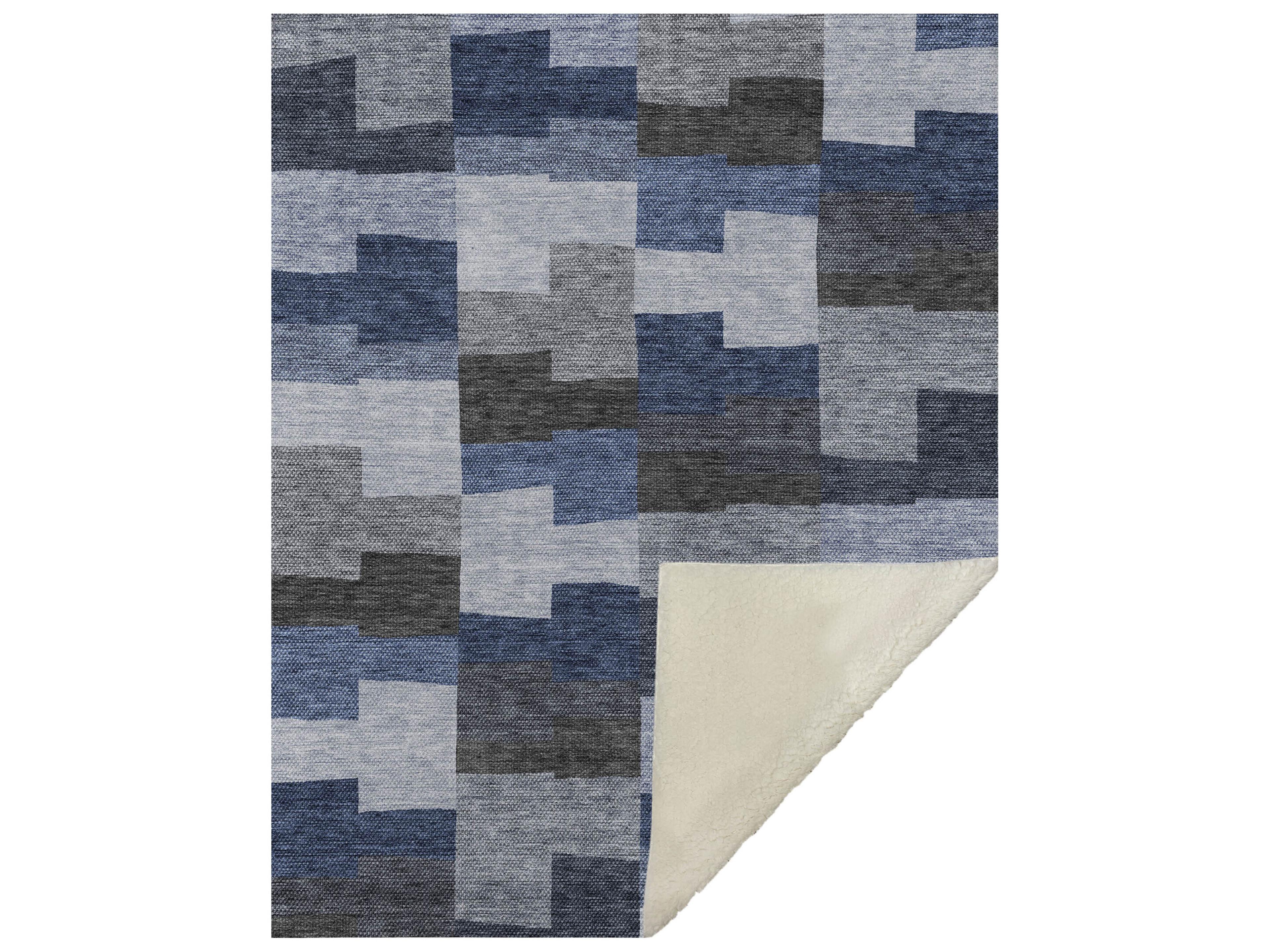 Sherpa Blue Polyester Throw