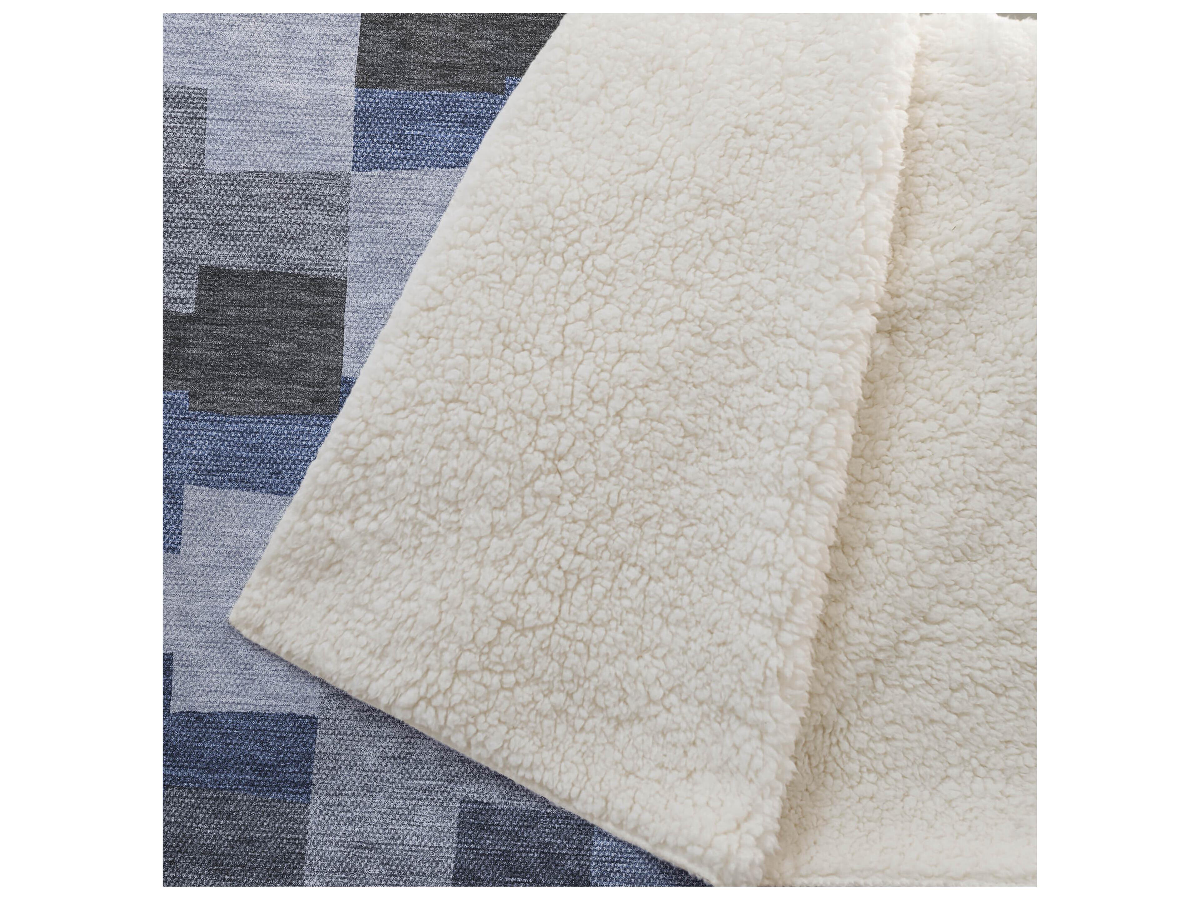 Dalyn Sherpa Blue Polyester Throw