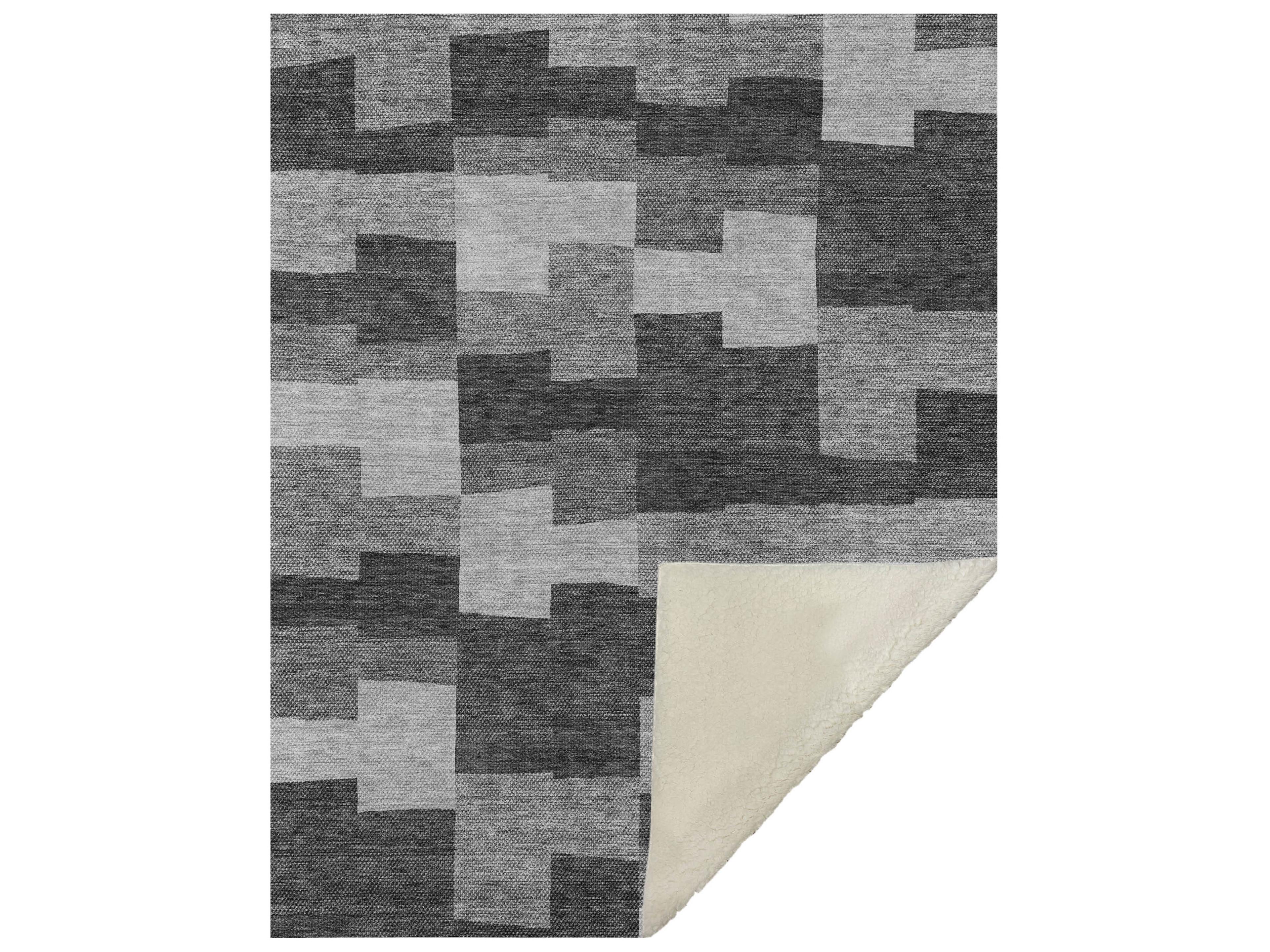 Sherpa Gray Polyester Throw