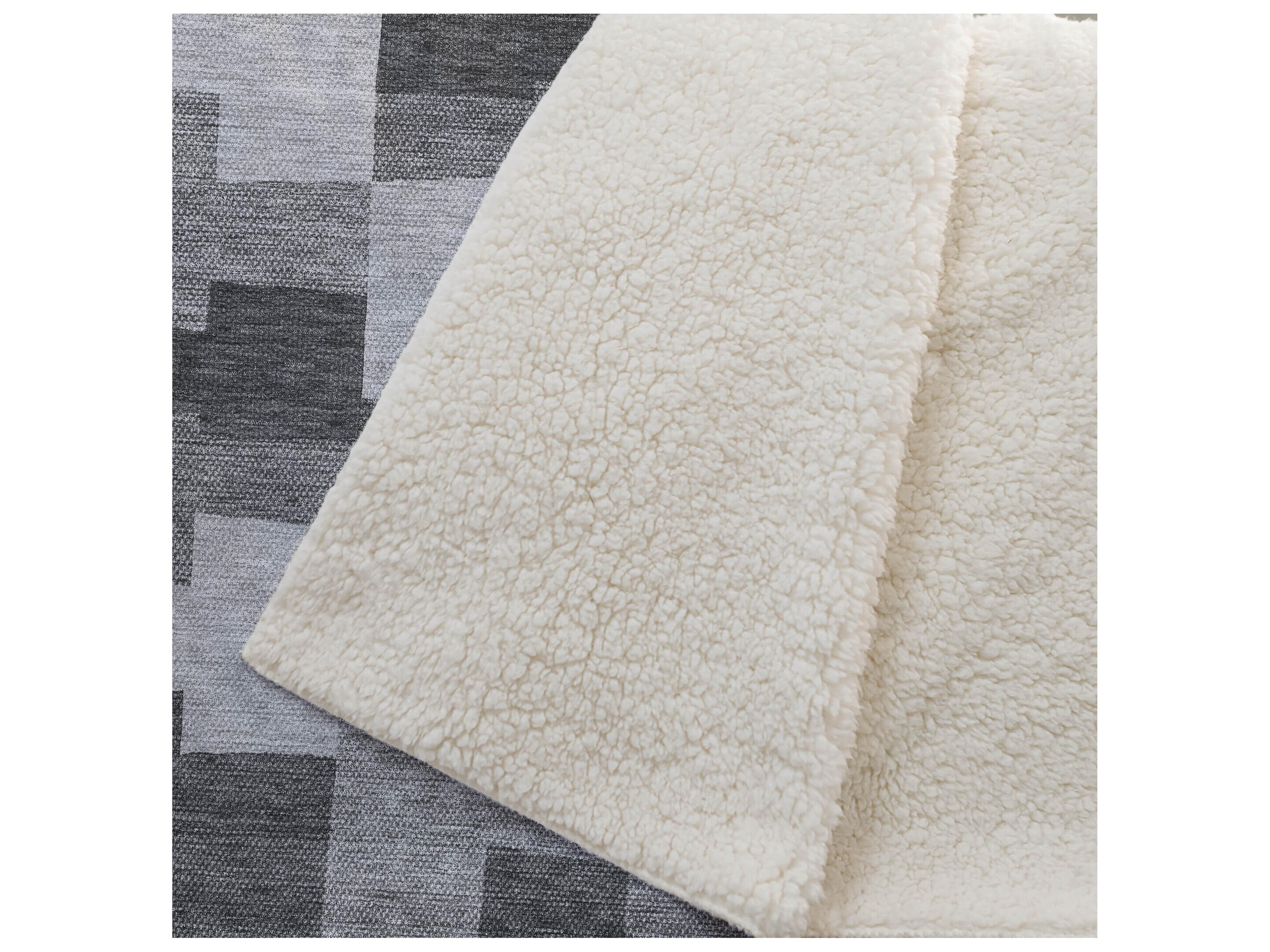 Dalyn Sherpa Gray Polyester Throw