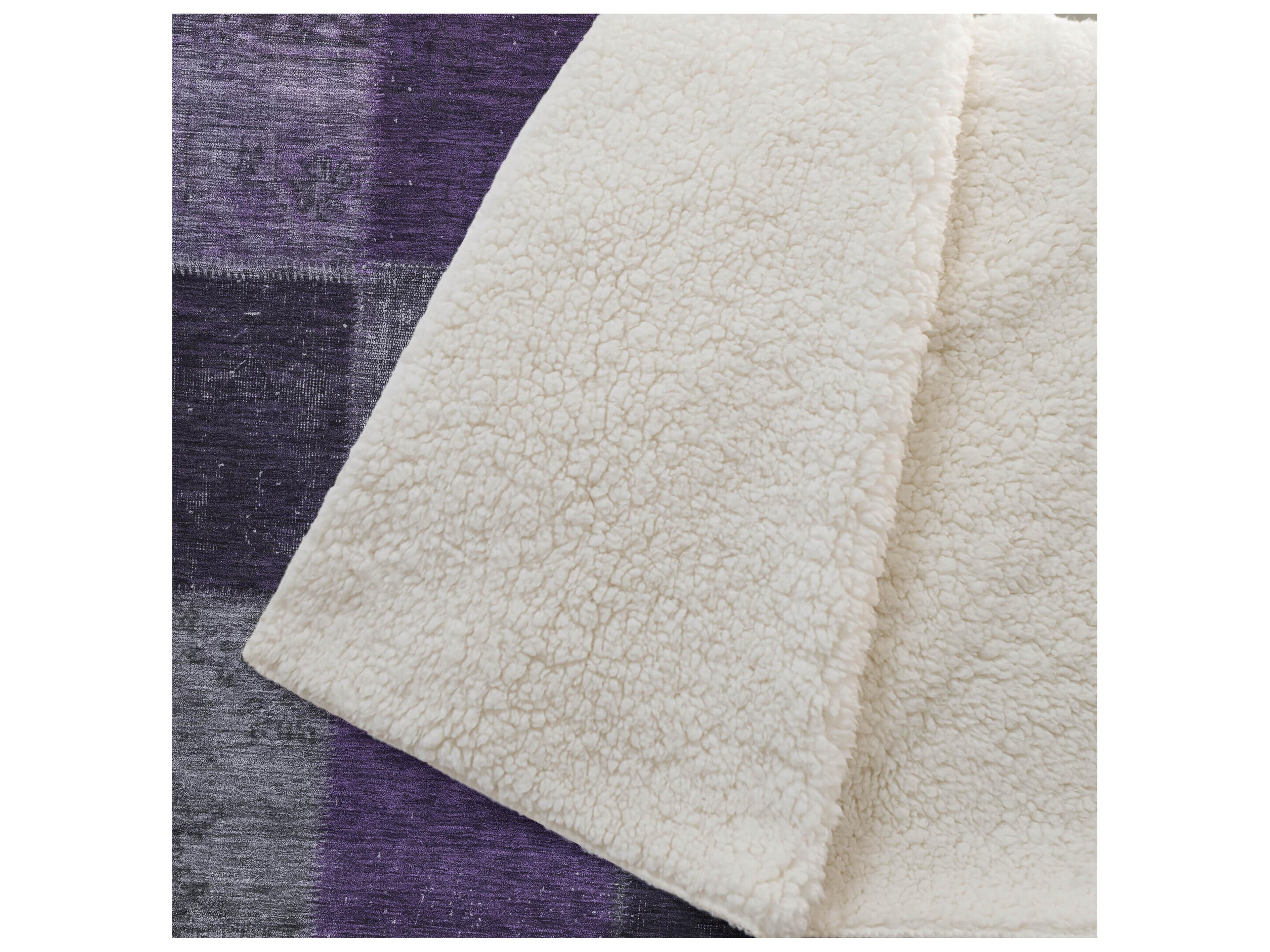 Dalyn Sherpa Purple Polyester Throw
