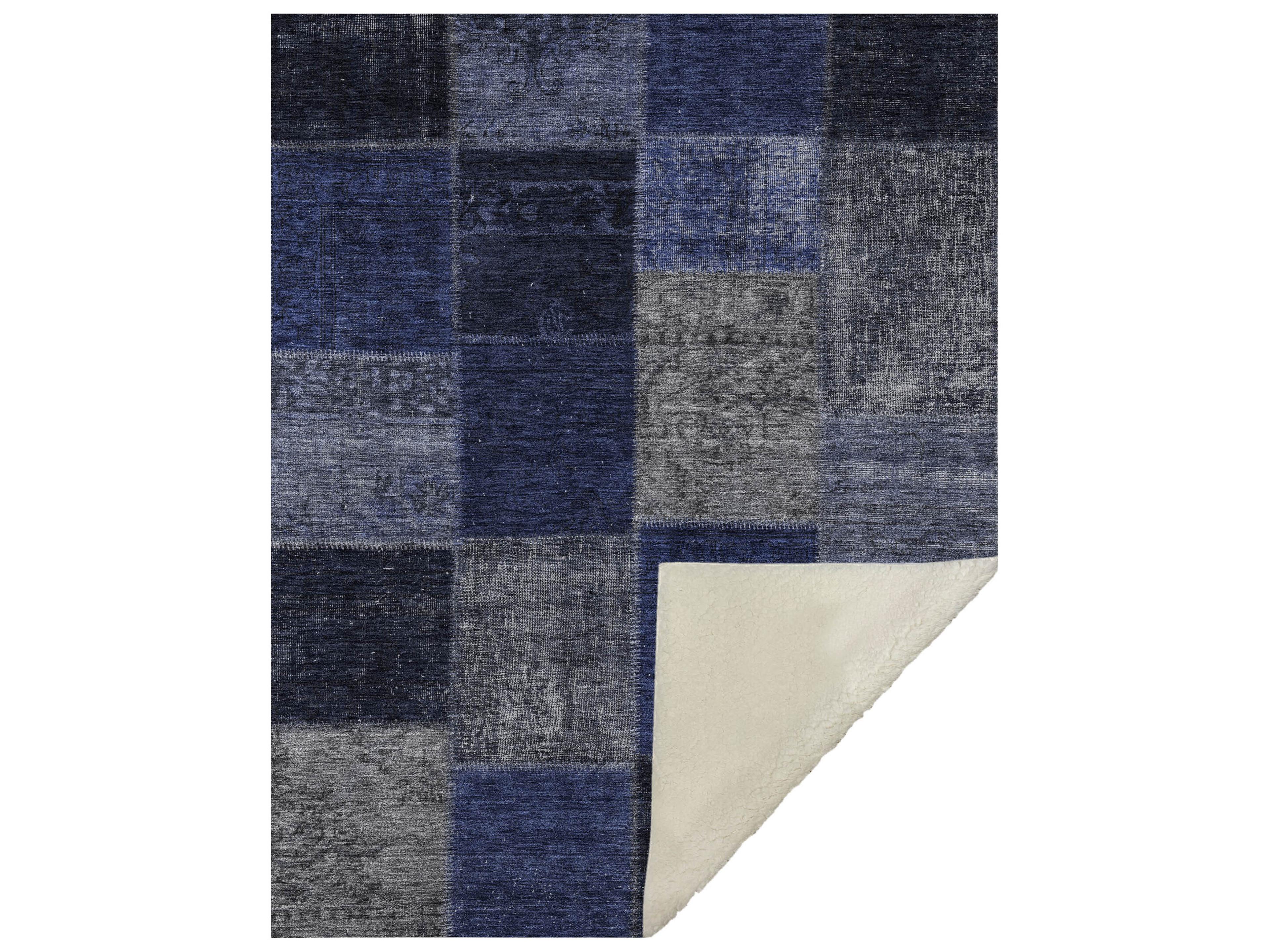 Dalyn Sherpa Blue Polyester Throw