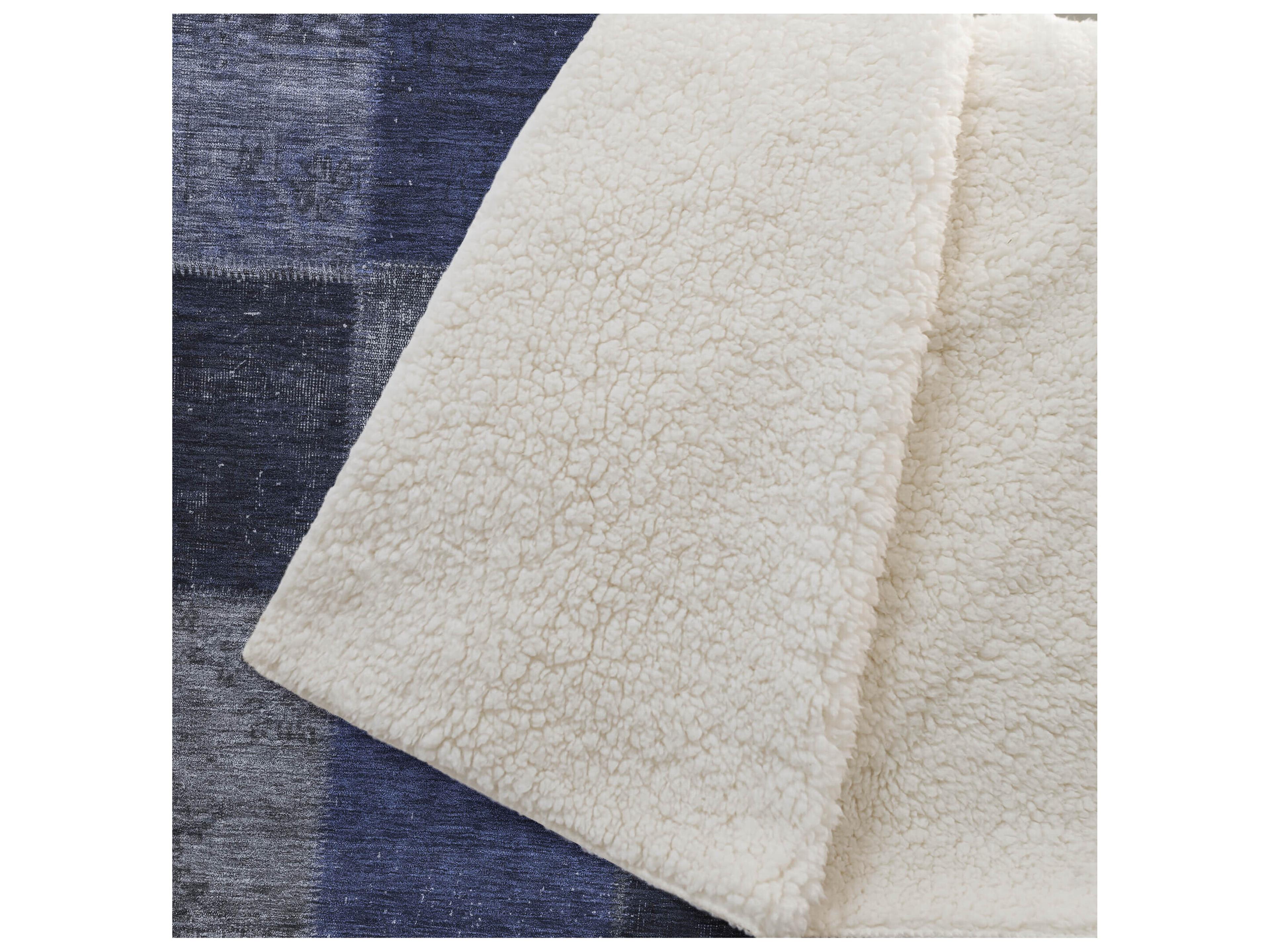 Dalyn Sherpa Blue Polyester Throw