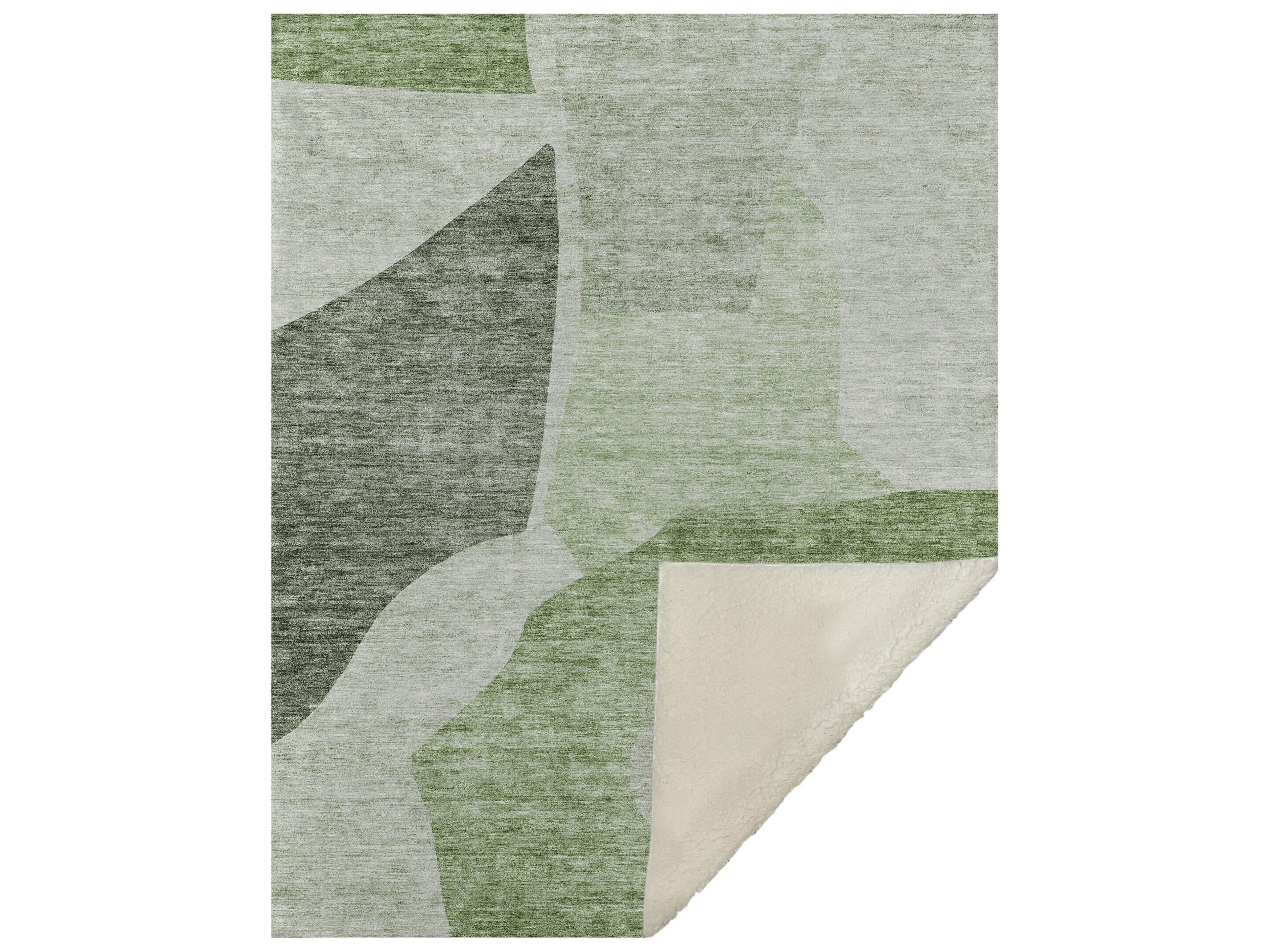Sherpa Green Polyester Throw