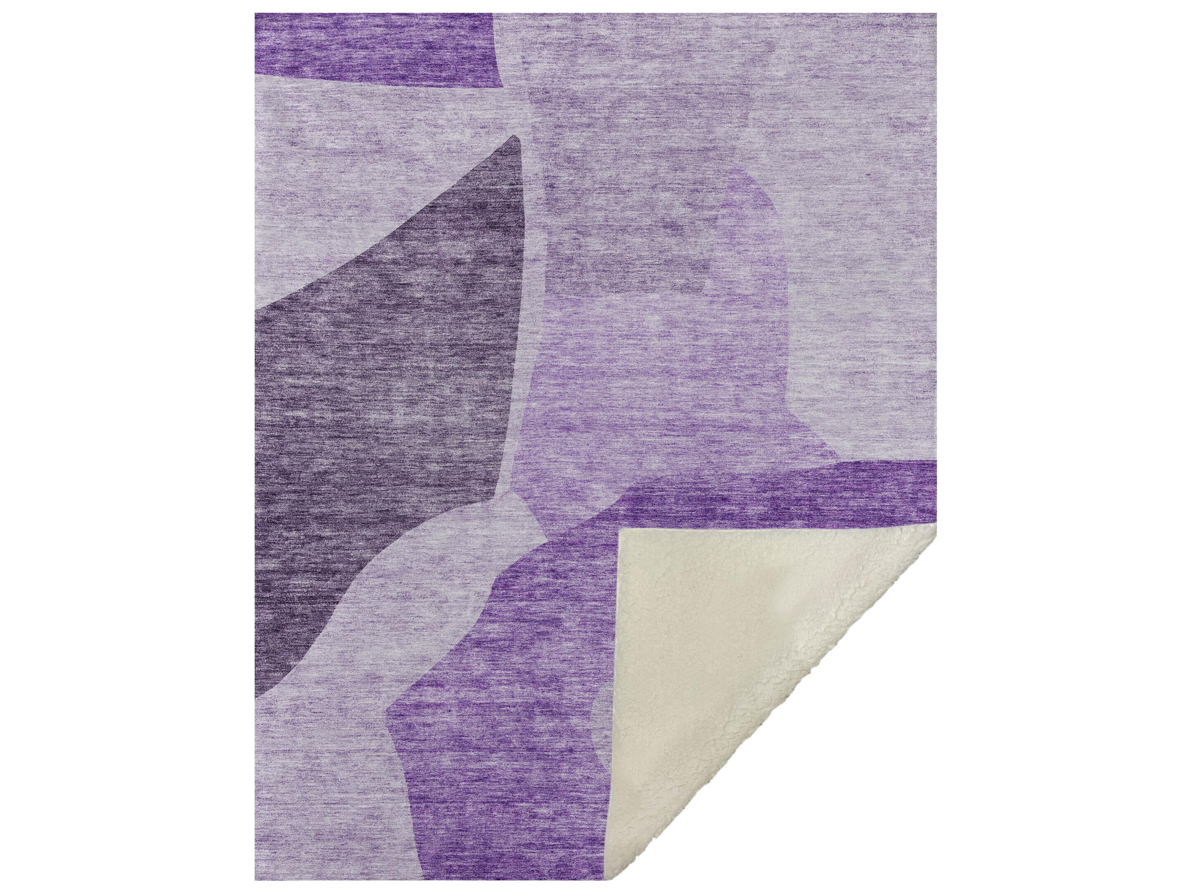 Dalyn Sherpa Purple Polyester Throw