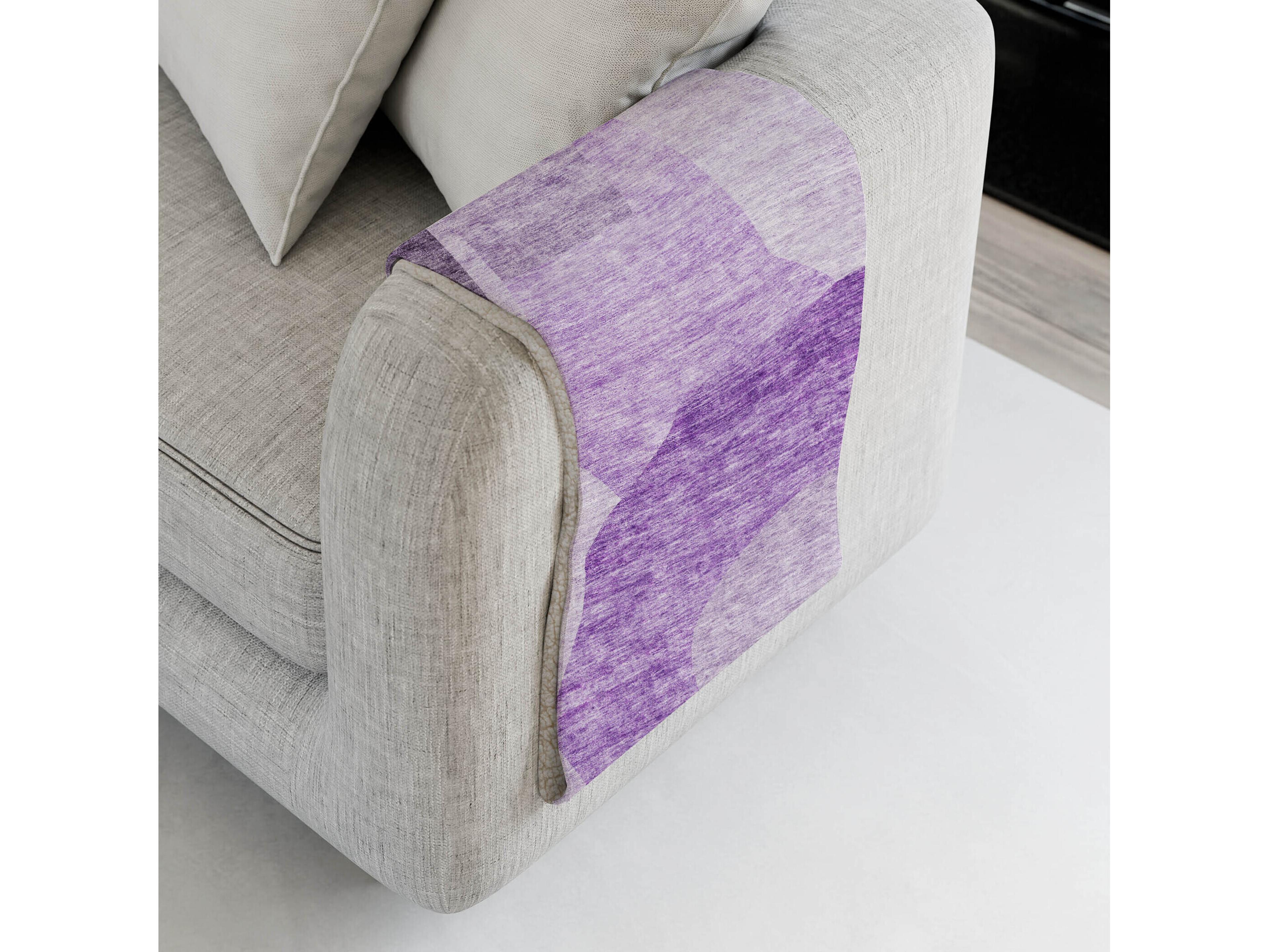 Dalyn Sherpa Purple Polyester Throw
