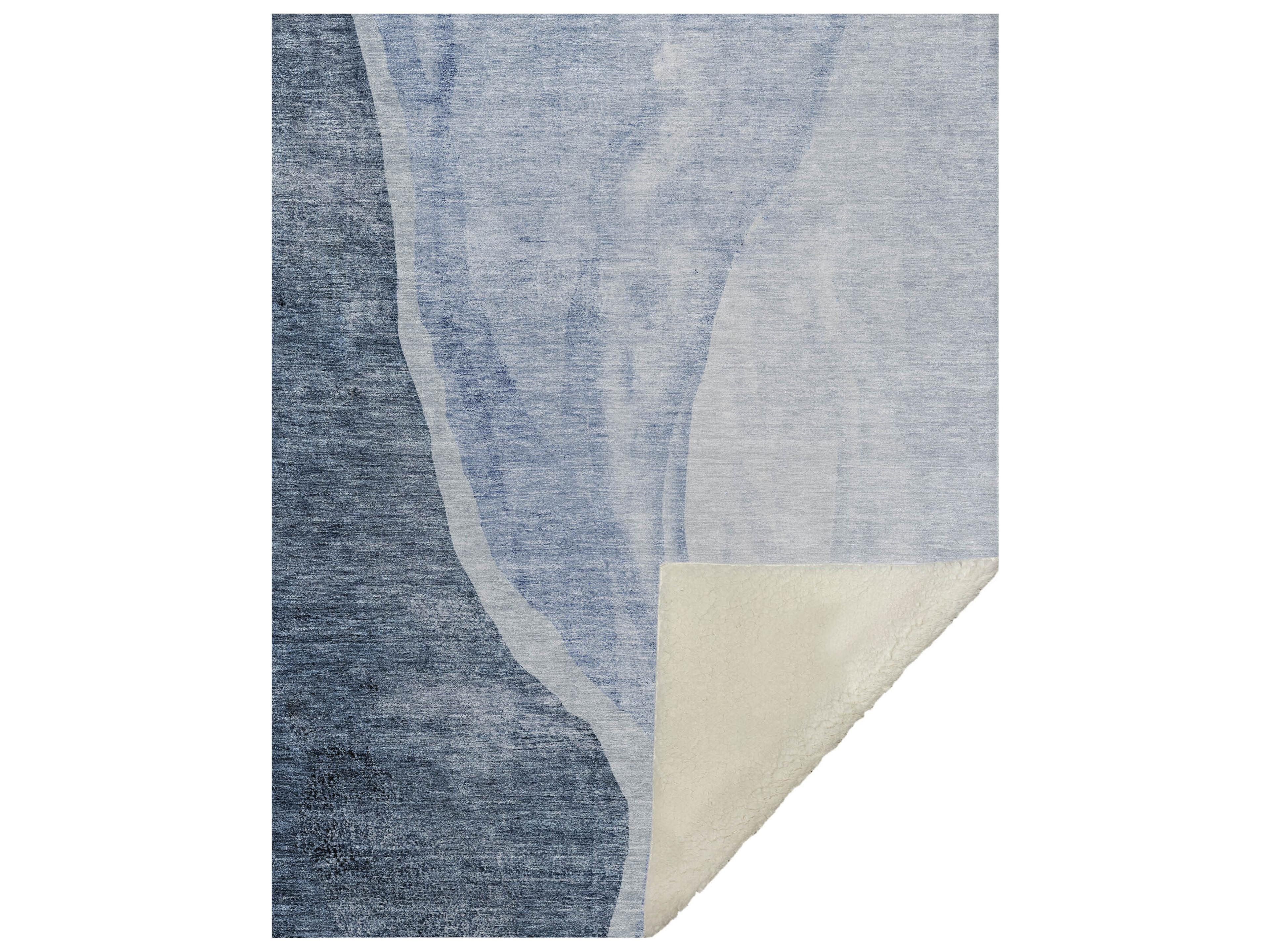 Sherpa Blue Polyester Throw