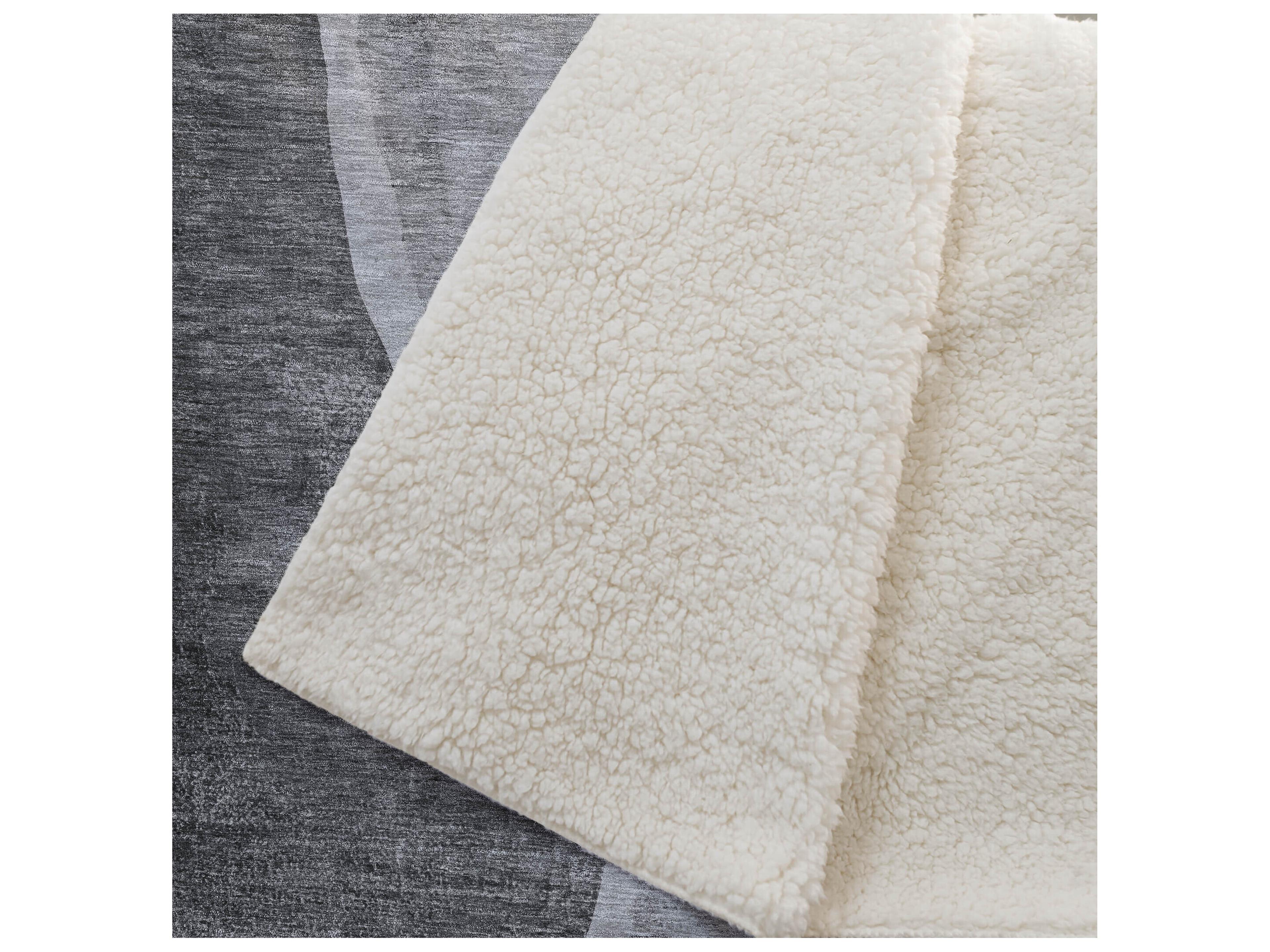 Dalyn Sherpa Gray Polyester Throw