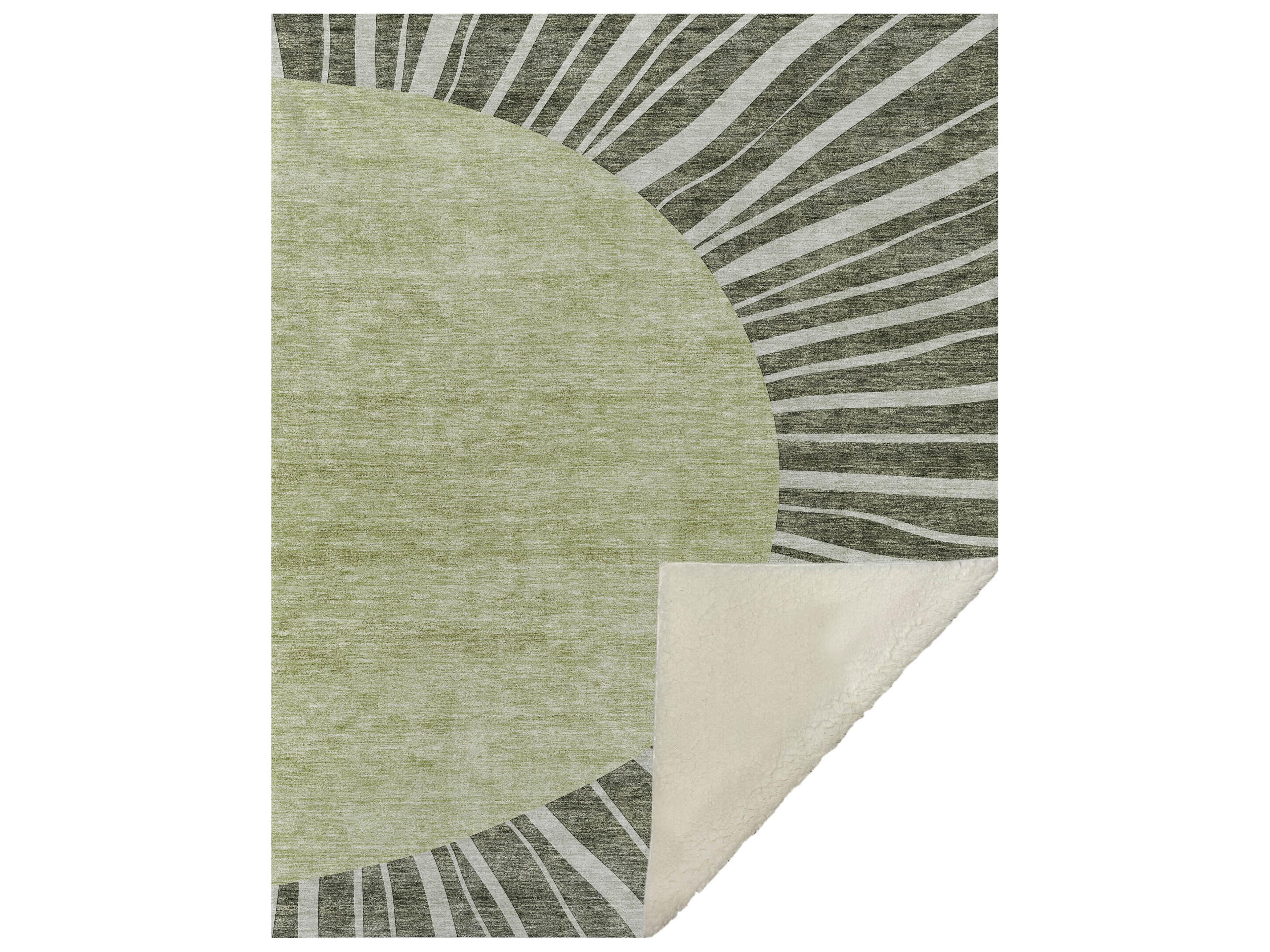 Dalyn Sherpa Green Polyester Throw