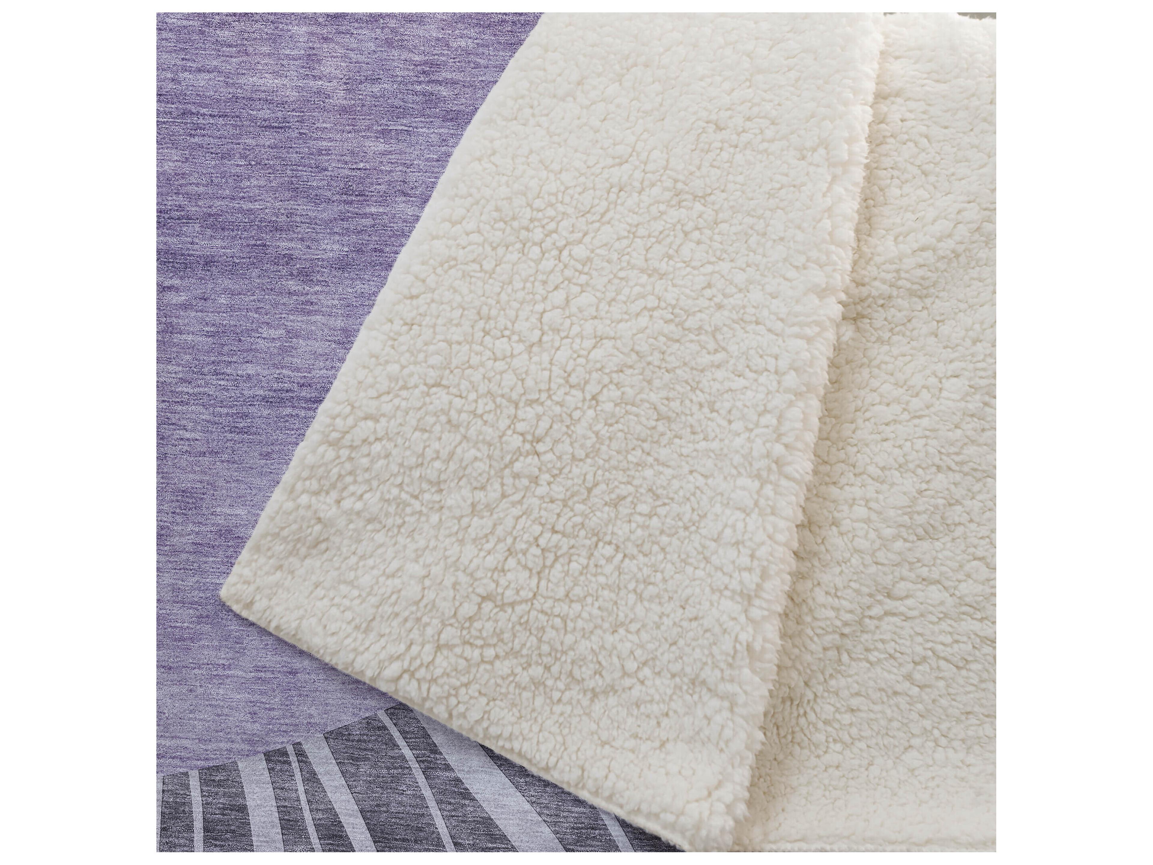 Dalyn Sherpa Purple Polyester Throw