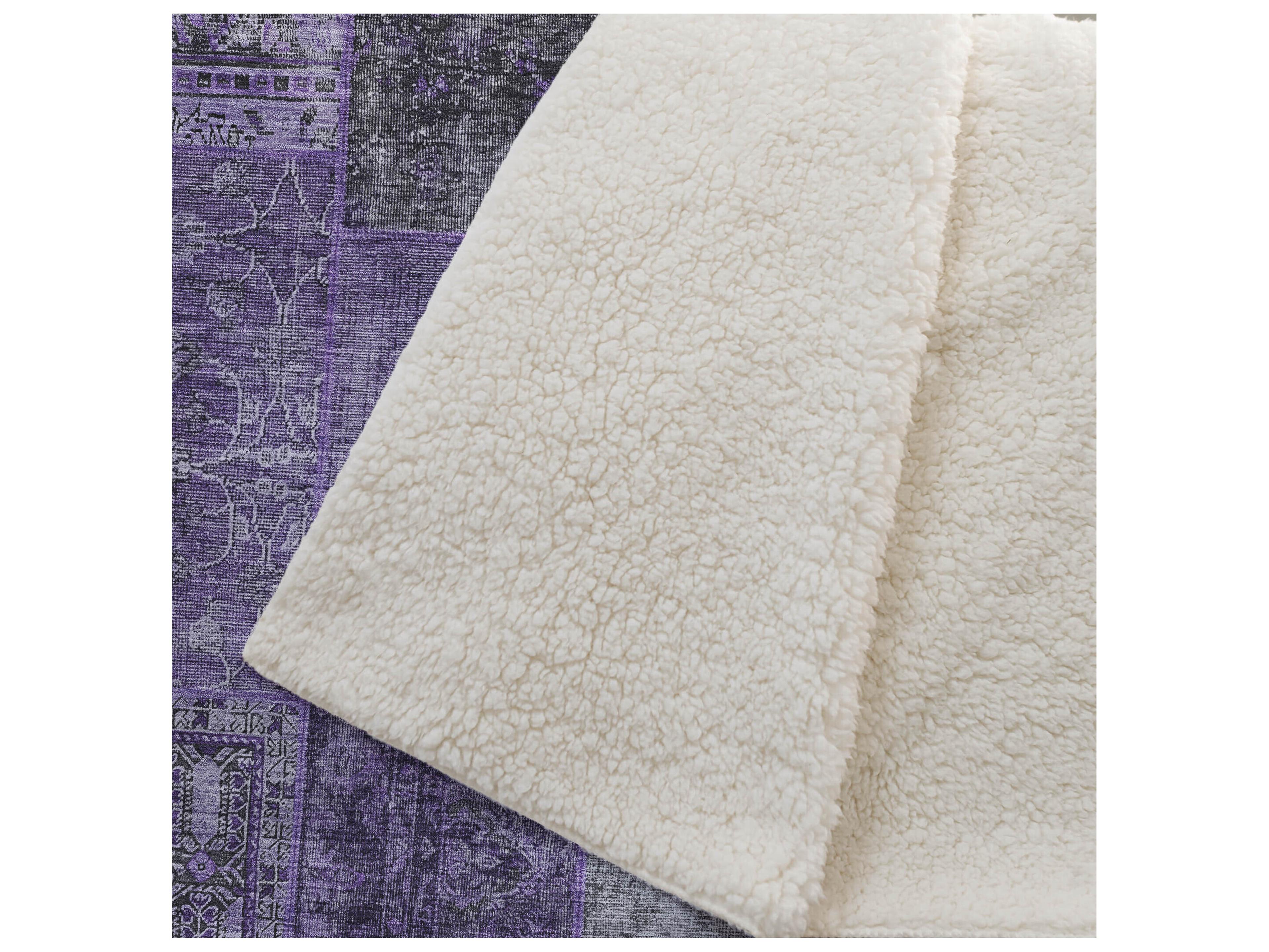 Dalyn Sherpa Purple Polyester Throw