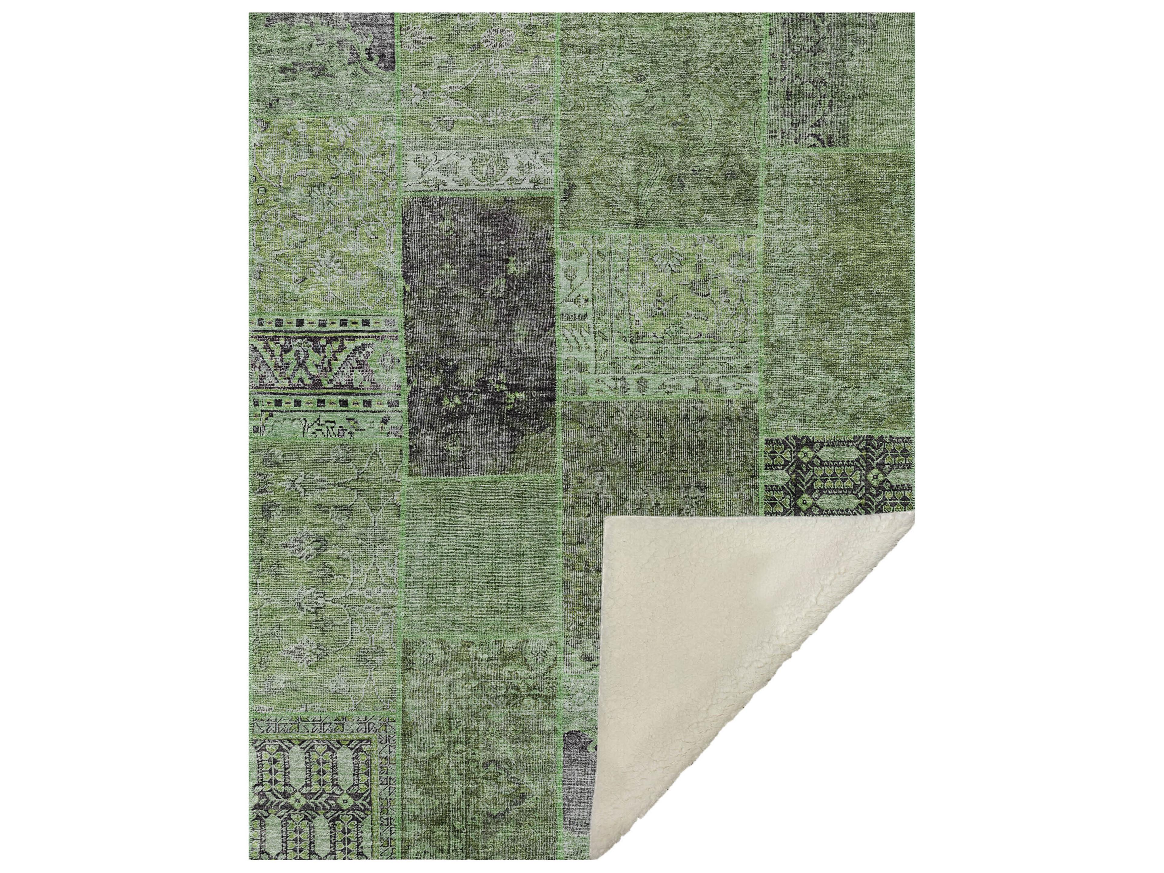 Sherpa Green Polyester Throw