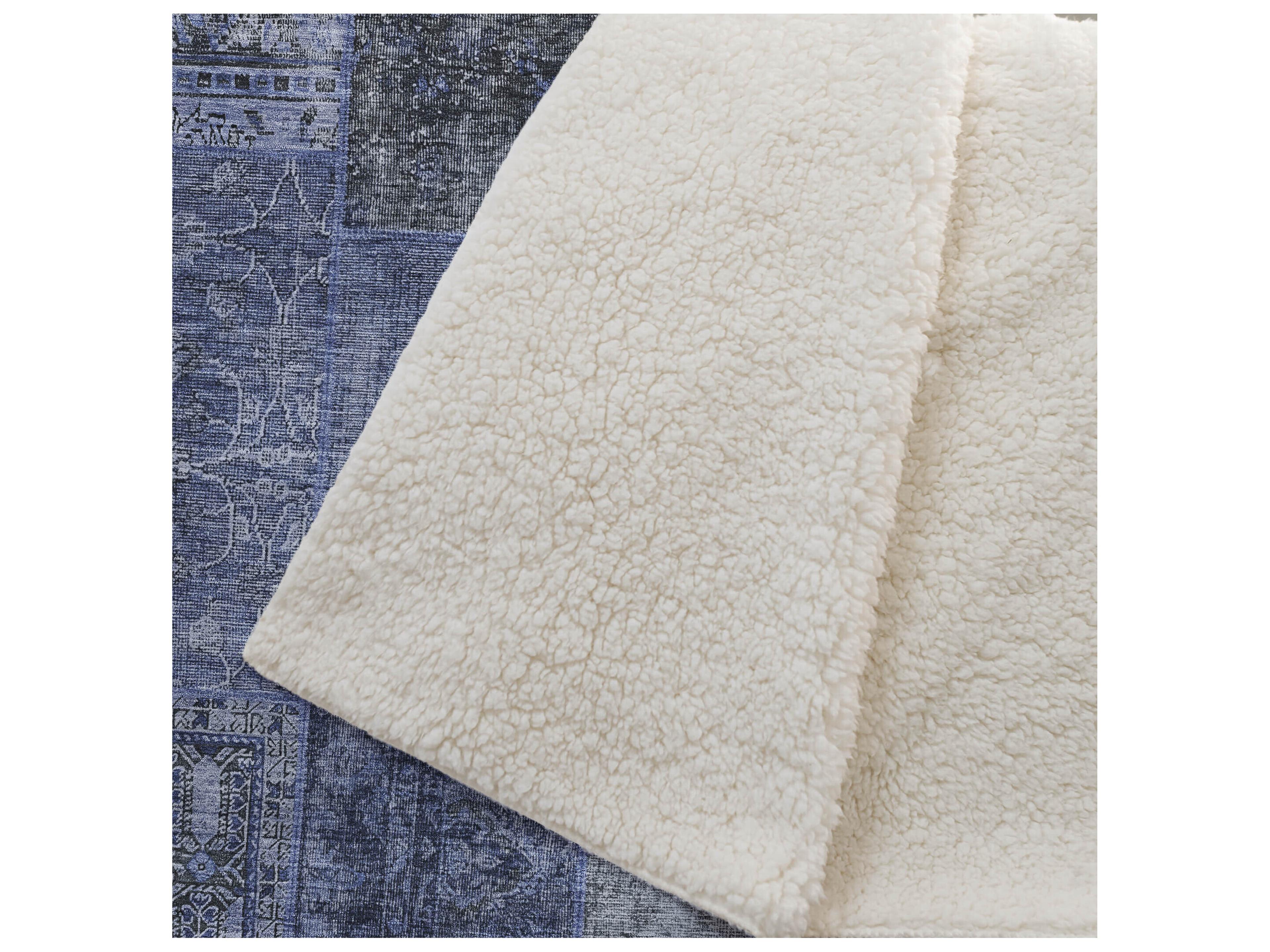 Dalyn Sherpa Blue Polyester Throw