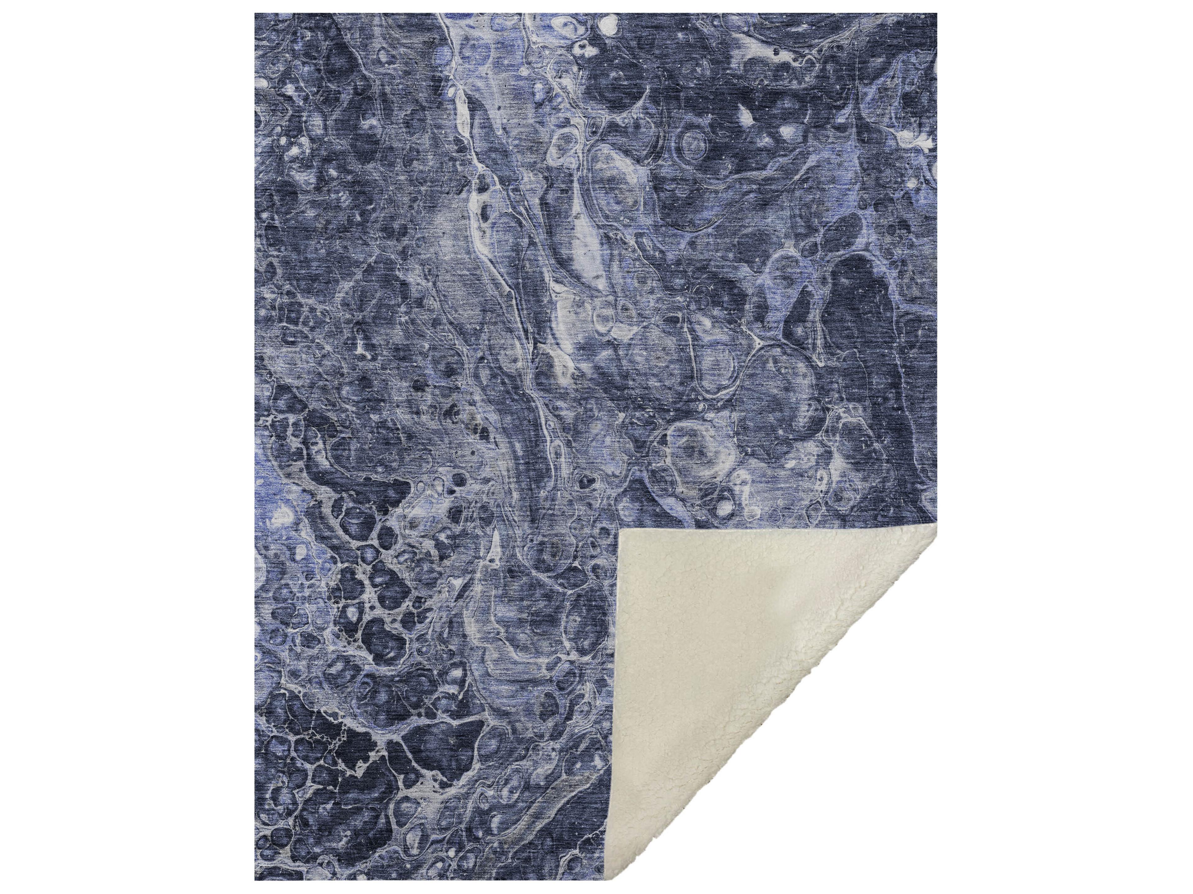 Sherpa Blue Polyester Throw