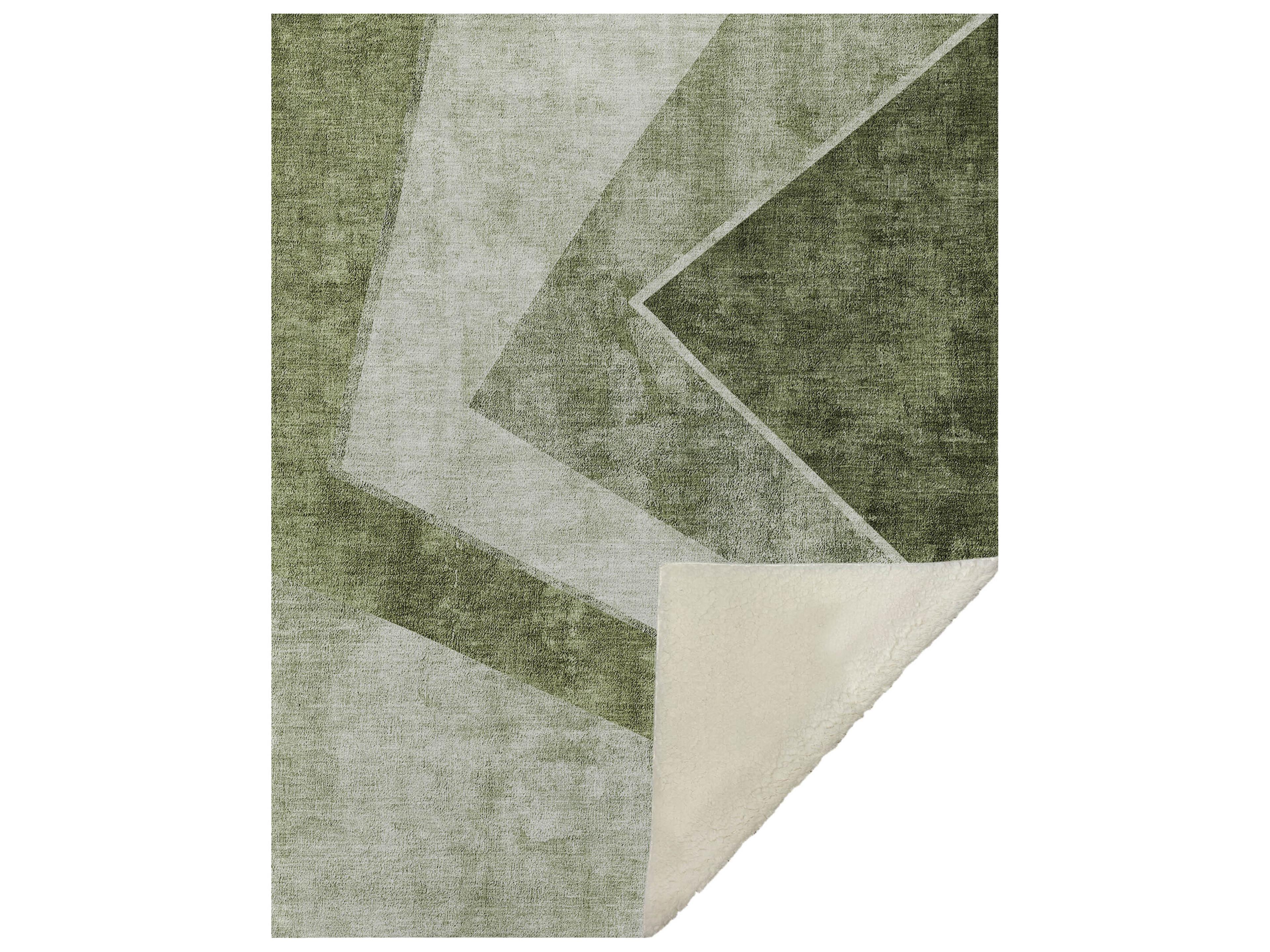 Dalyn Sherpa Green Polyester Throw