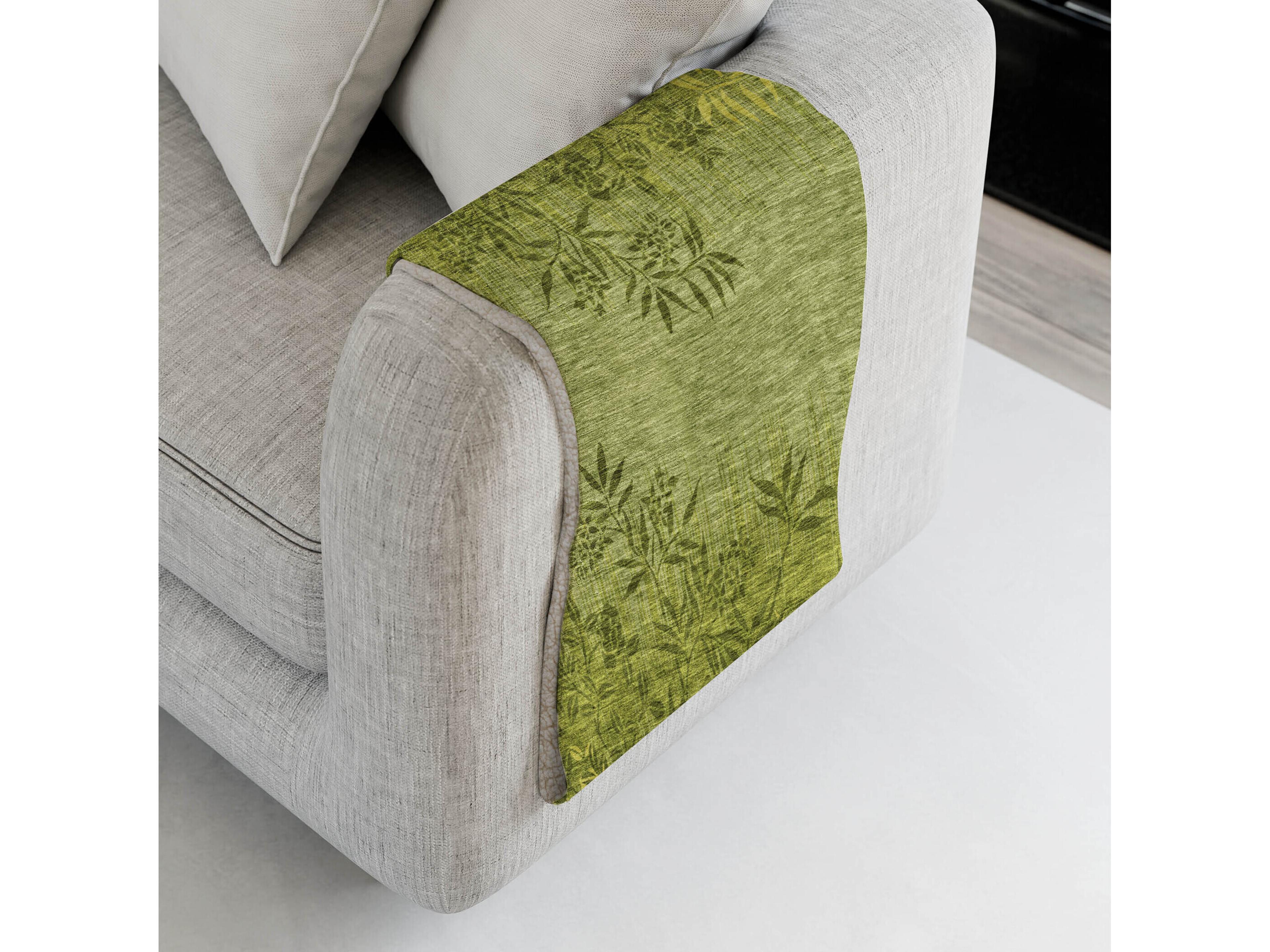 Dalyn Sherpa Green Polyester Throw