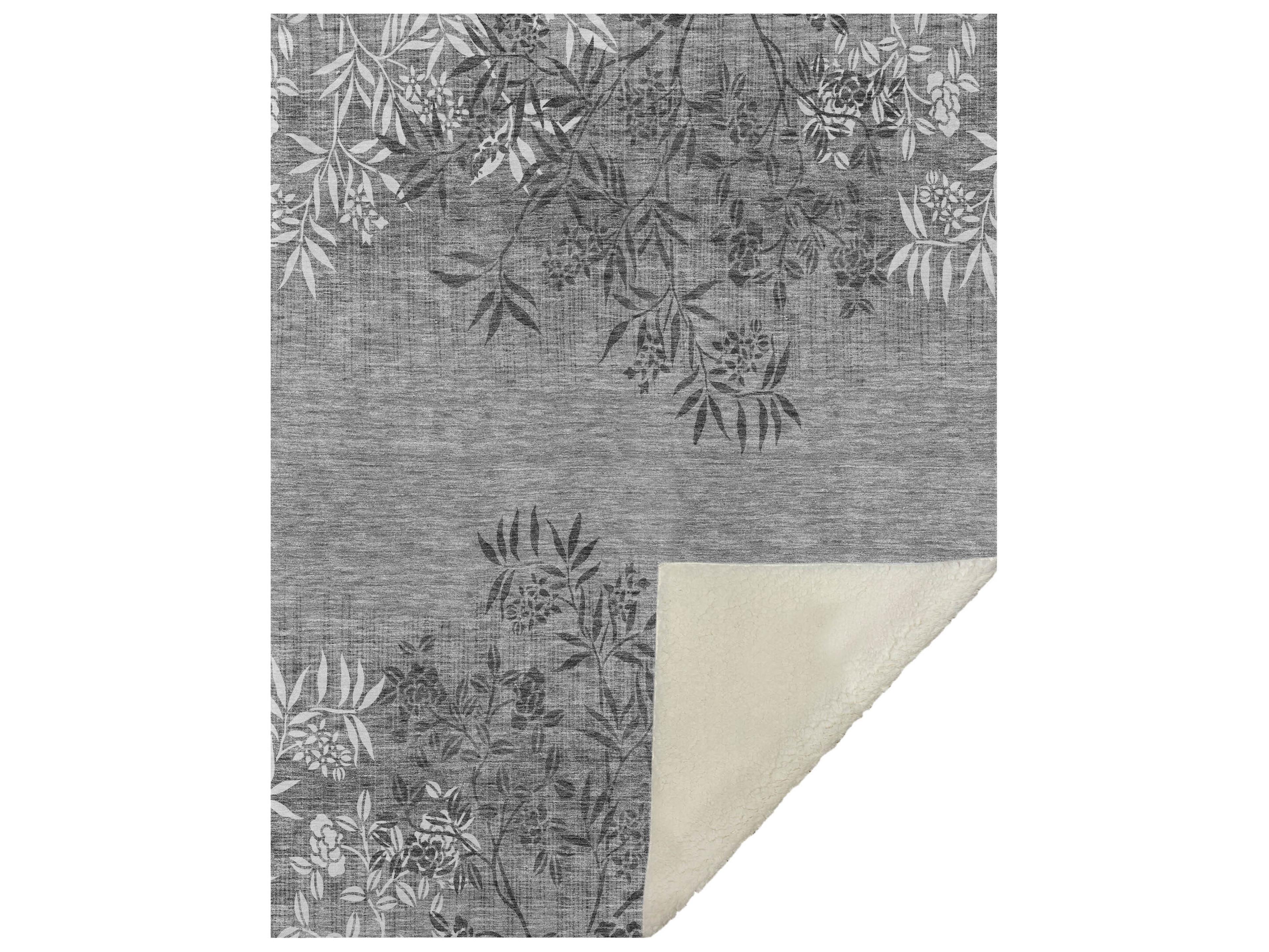 Dalyn Sherpa Gray Polyester Throw