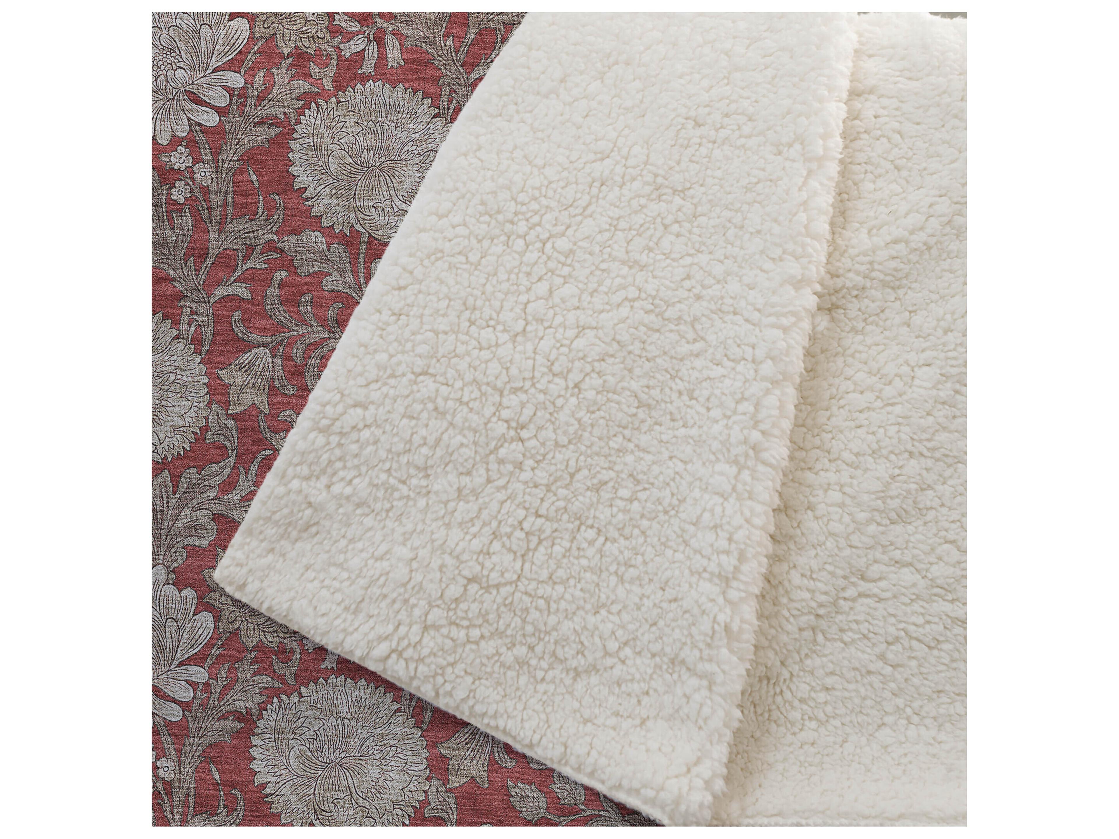 Dalyn Sherpa Red Polyester Throw