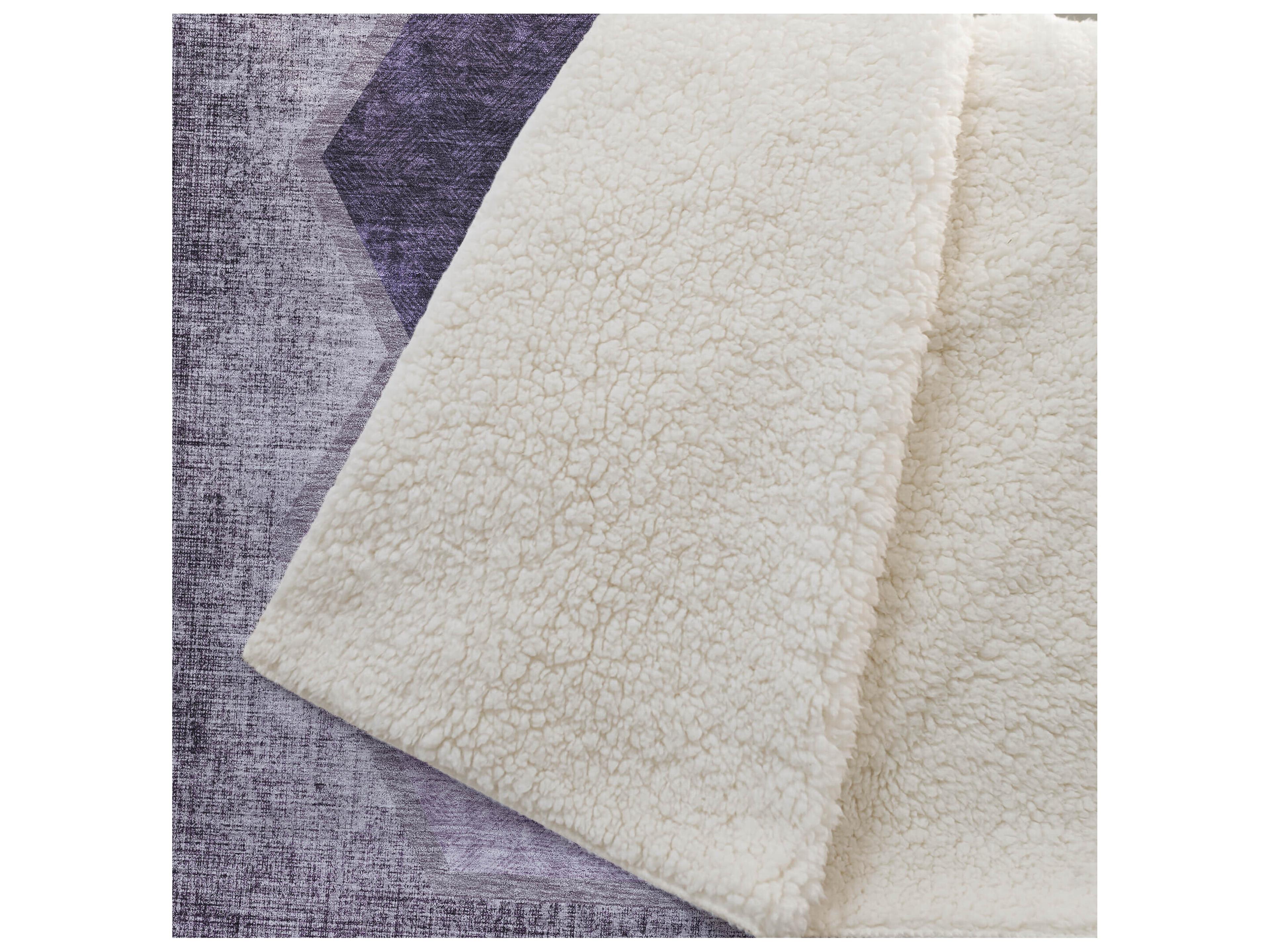 Dalyn Sherpa Purple Polyester Throw