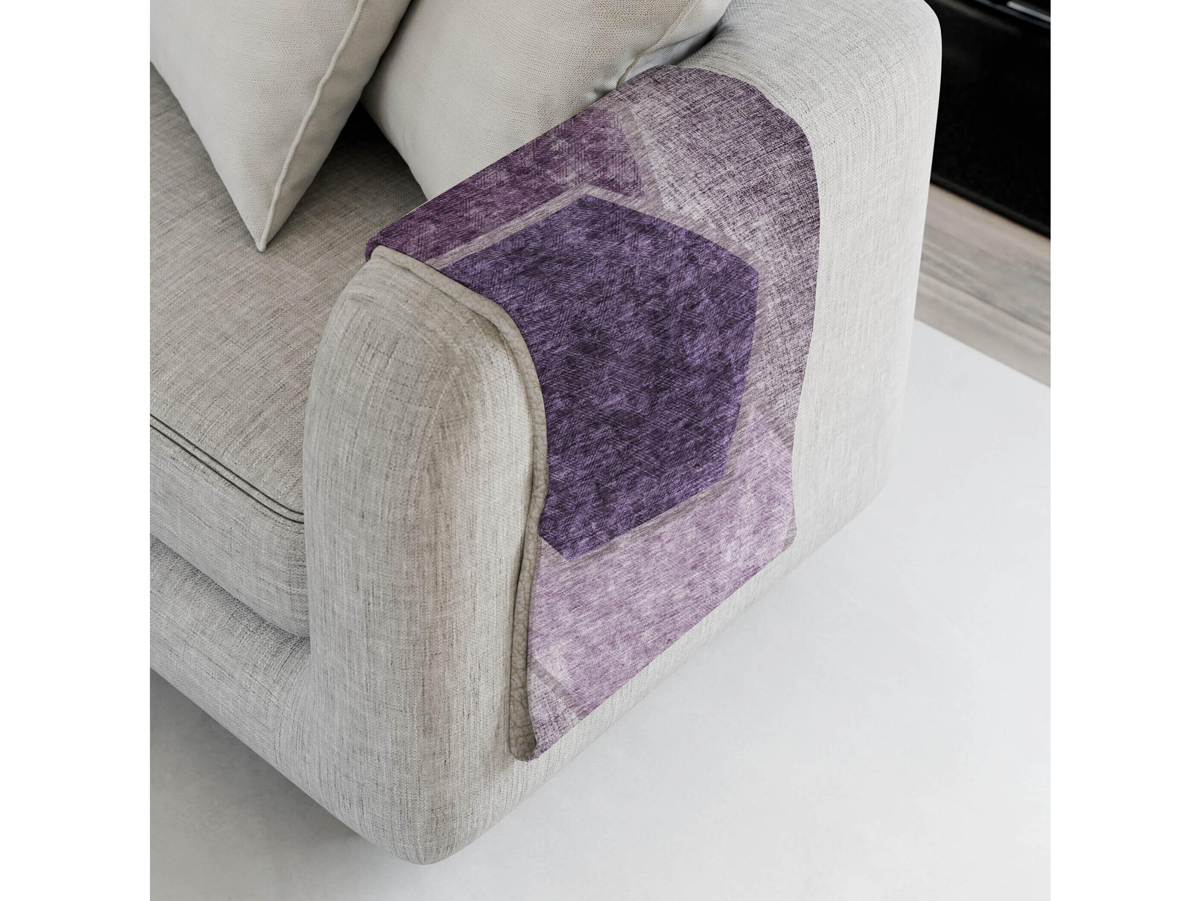 Dalyn Sherpa Purple Polyester Throw