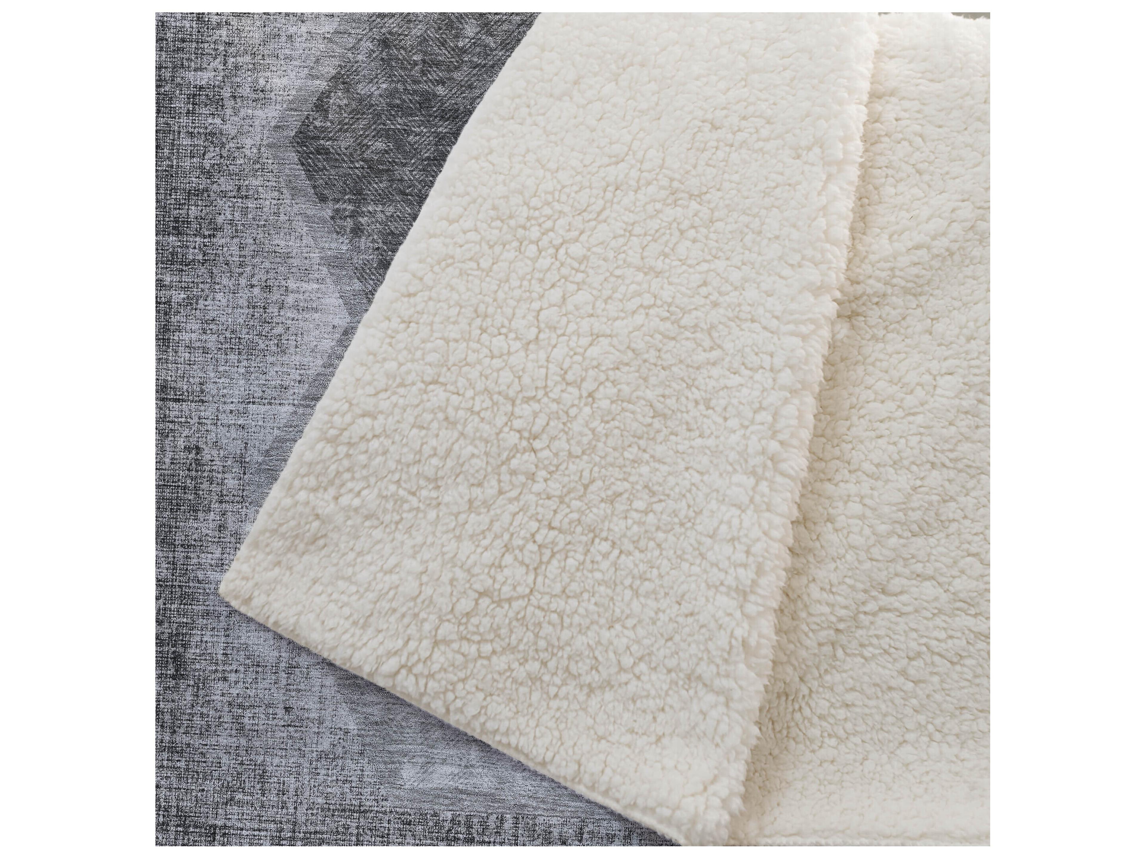 Dalyn Sherpa Gray Polyester Throw