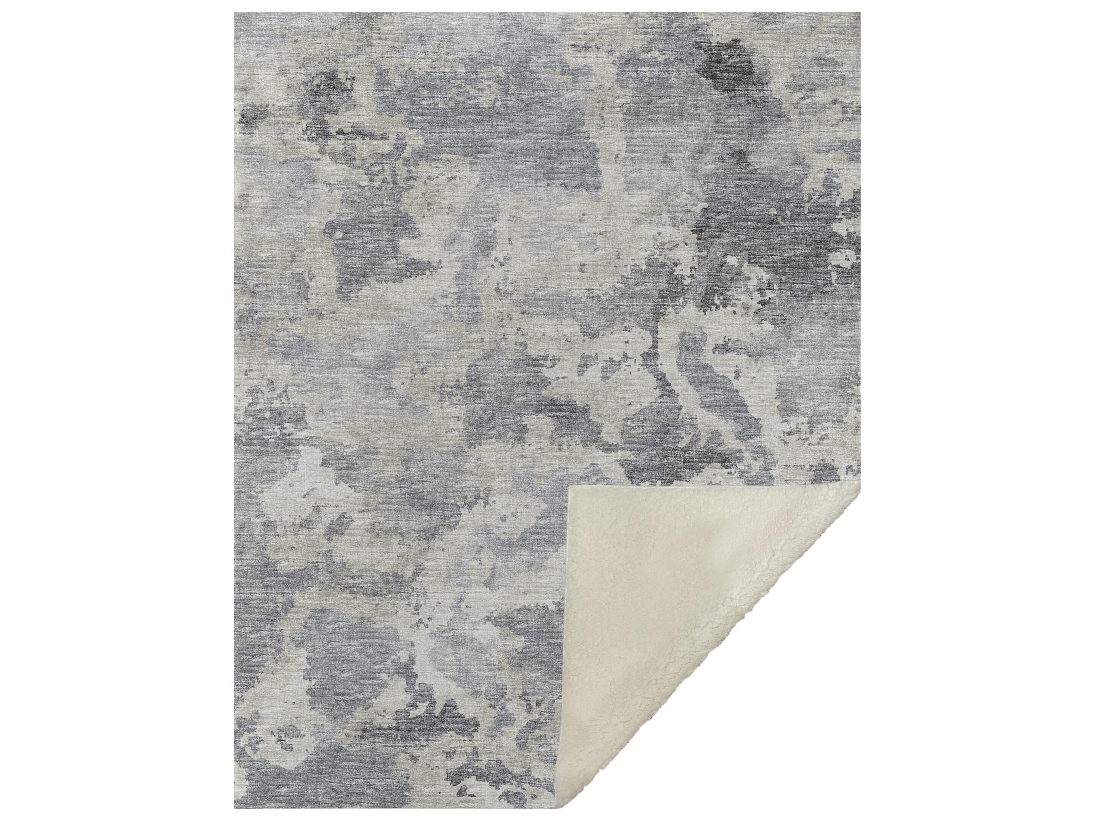 Sherpa Gray Polyester Throw