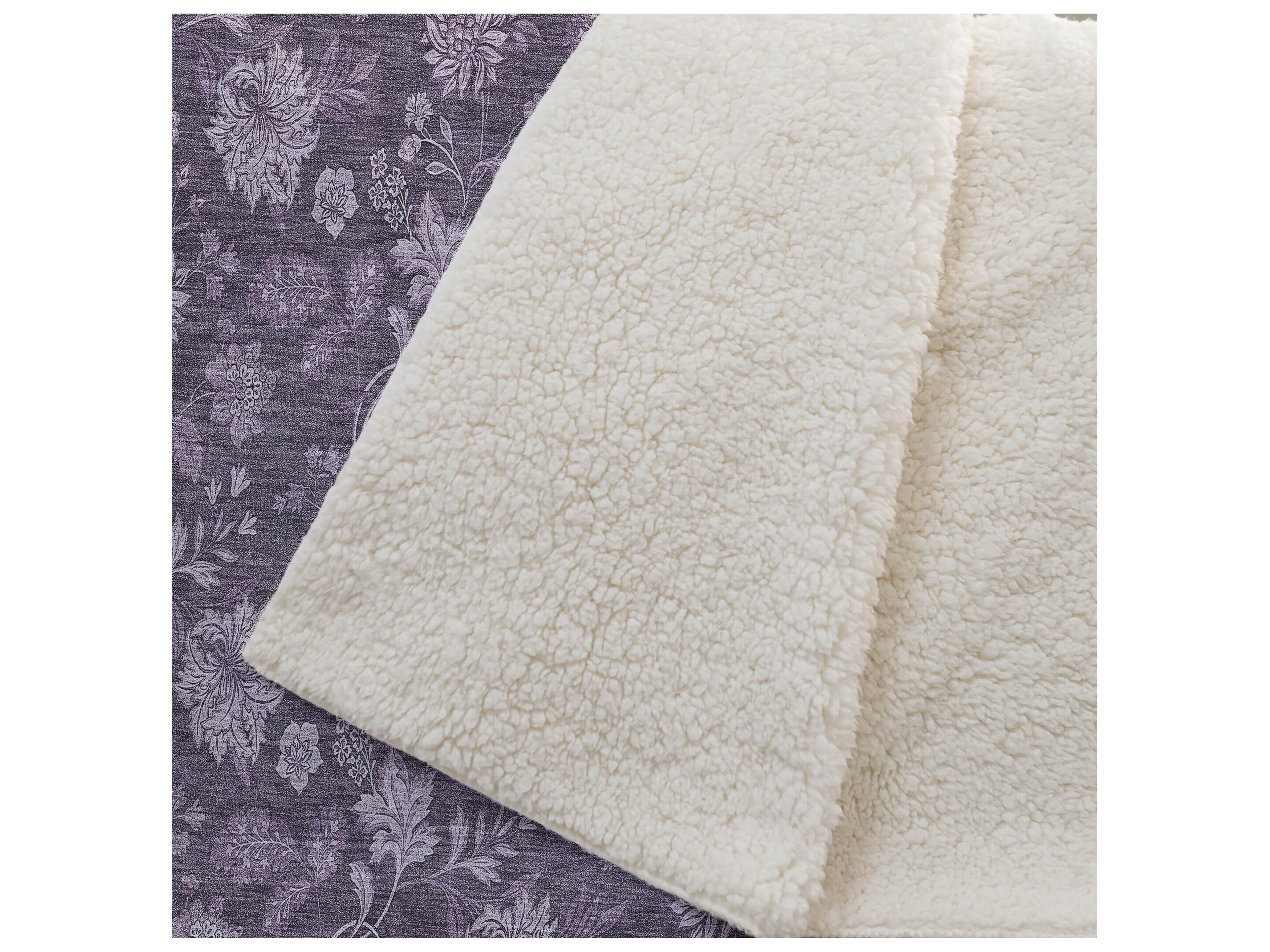 Dalyn Sherpa Purple Polyester Throw