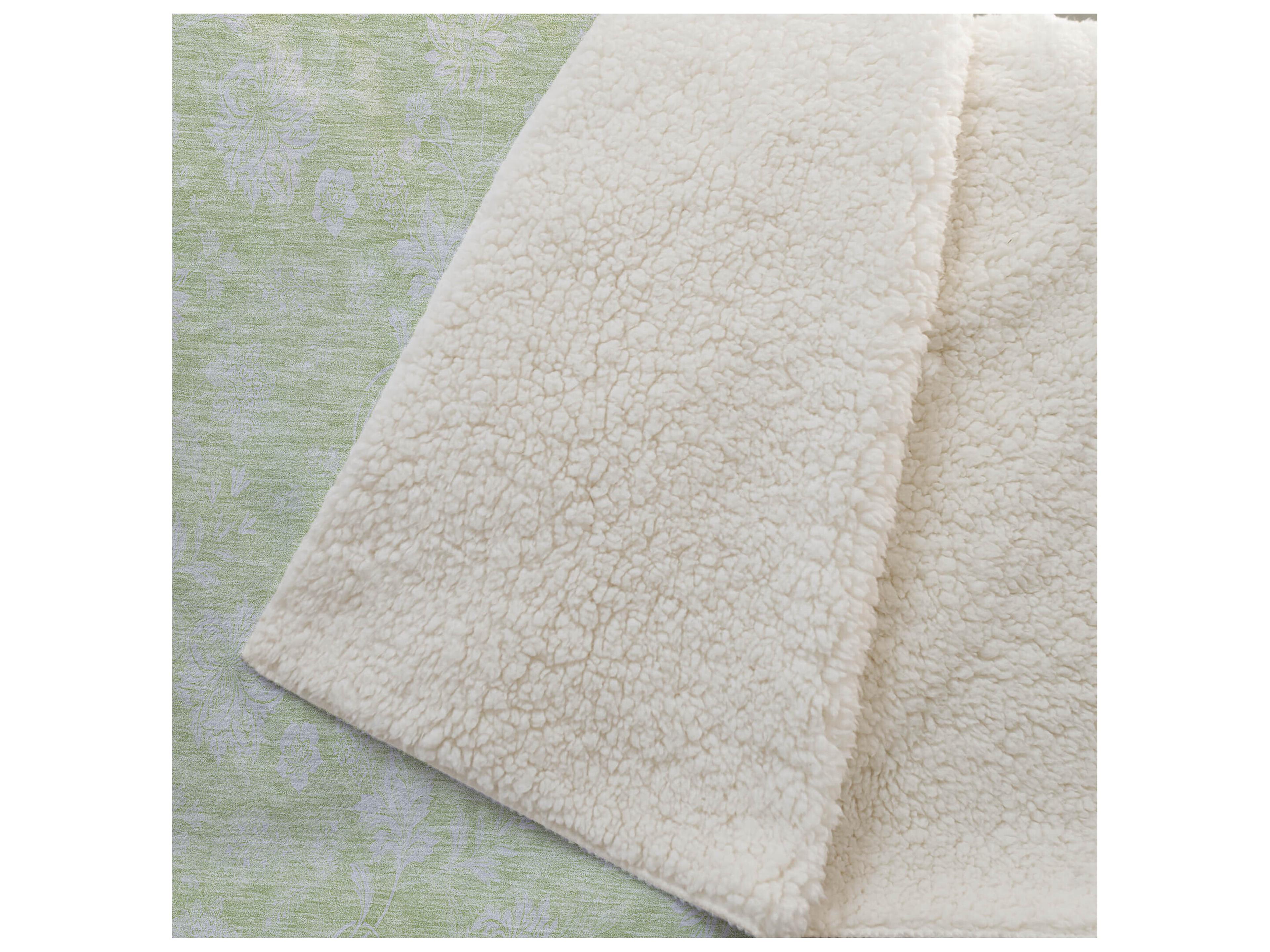 Dalyn Sherpa Green Polyester Throw