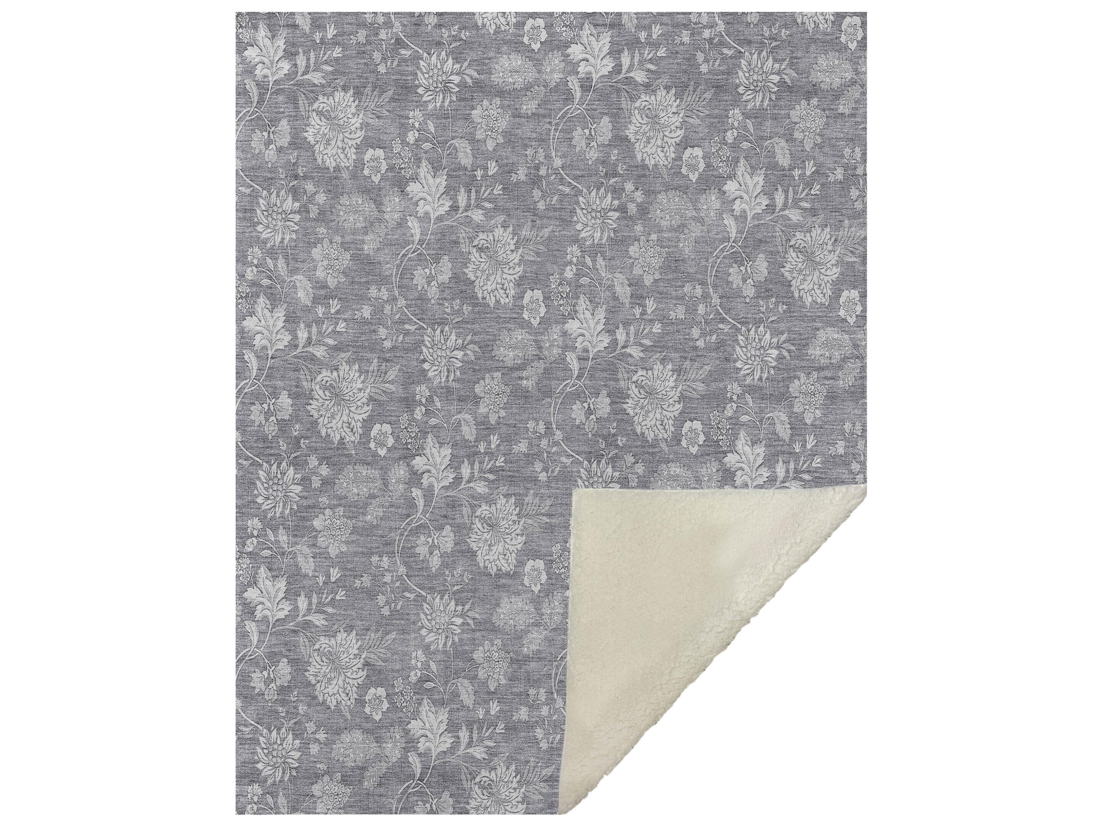 Dalyn Sherpa Gray Polyester Throw