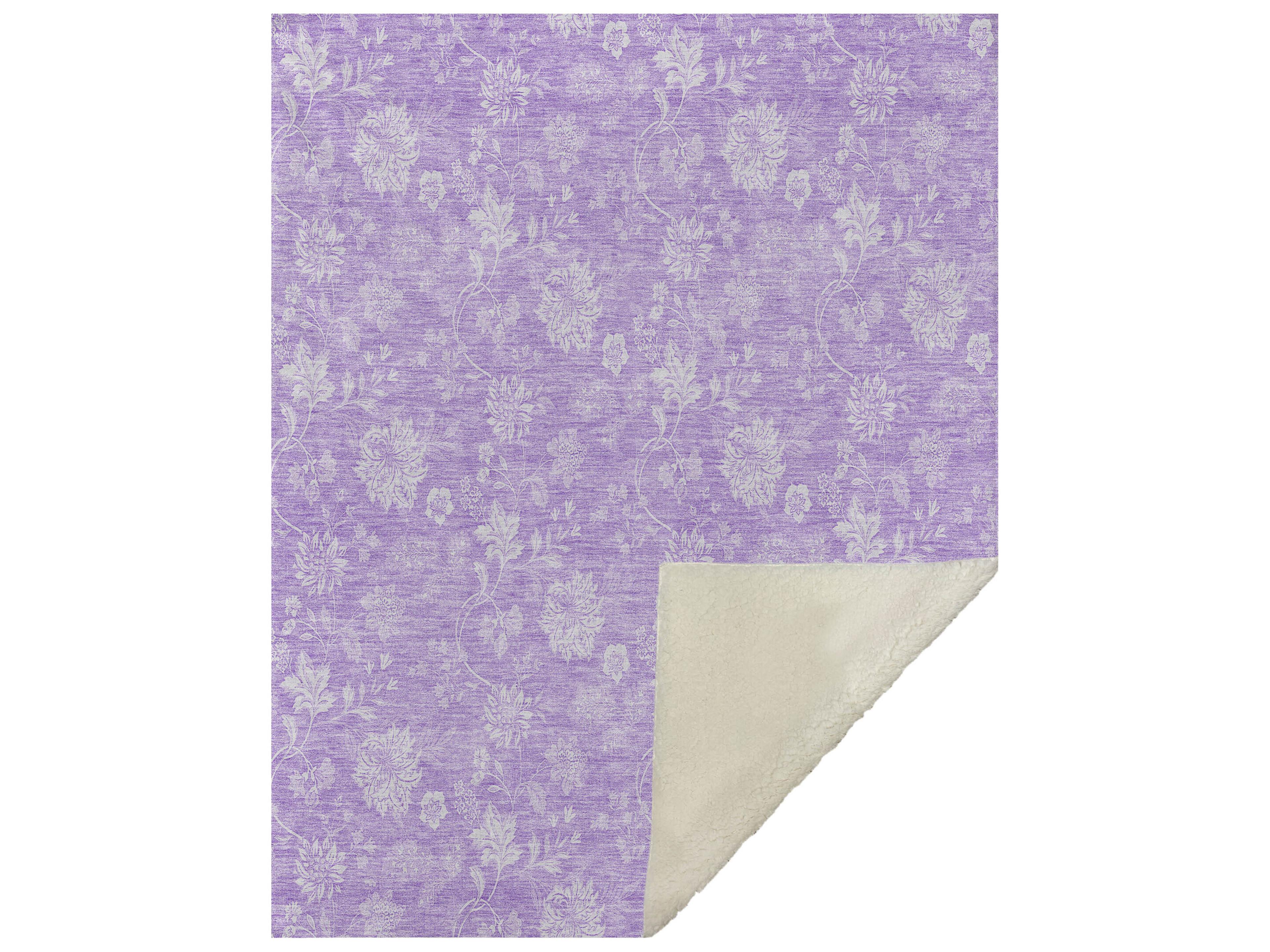 Dalyn Sherpa Purple Polyester Throw
