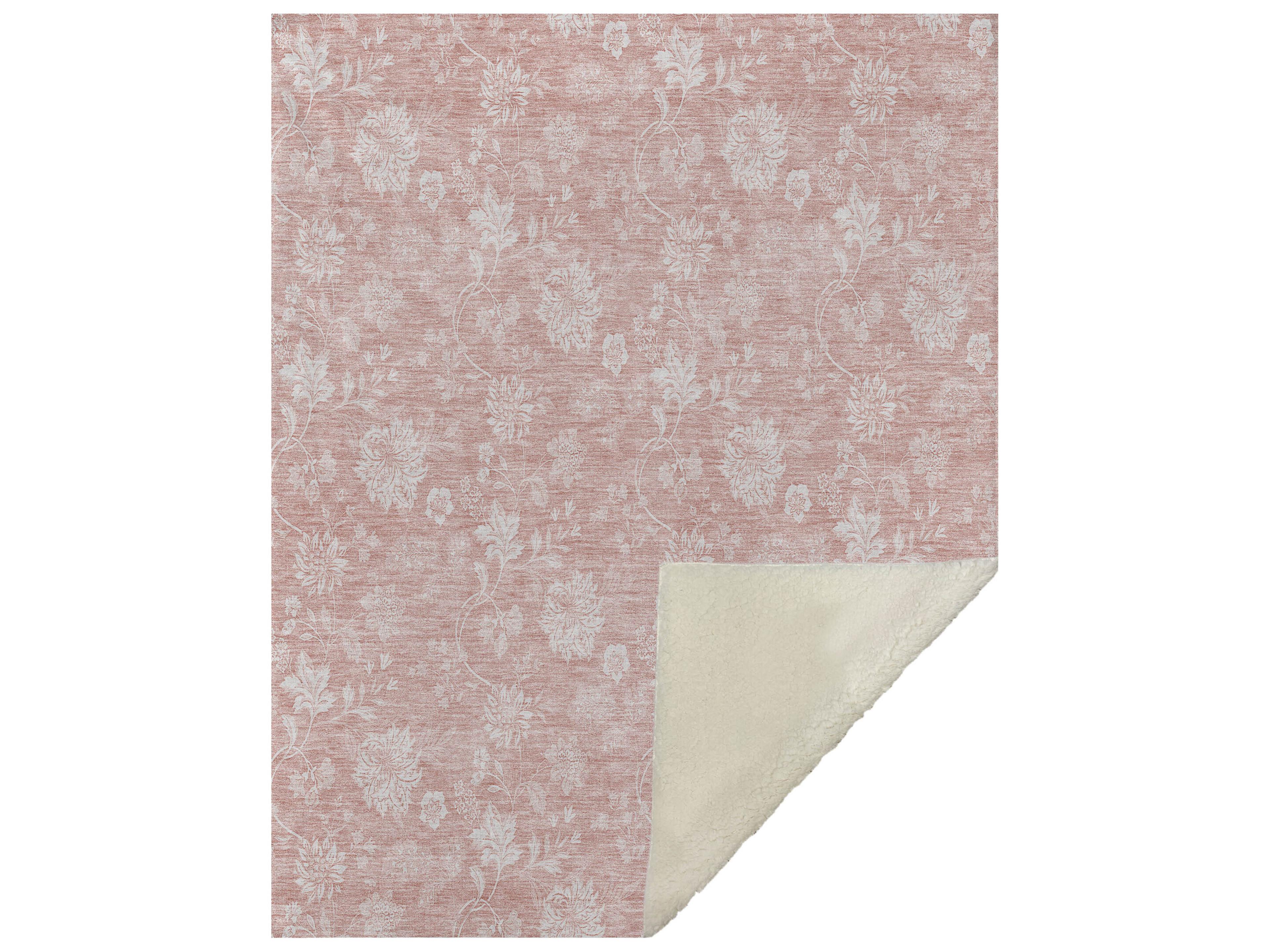 Dalyn Sherpa Pink Polyester Throw