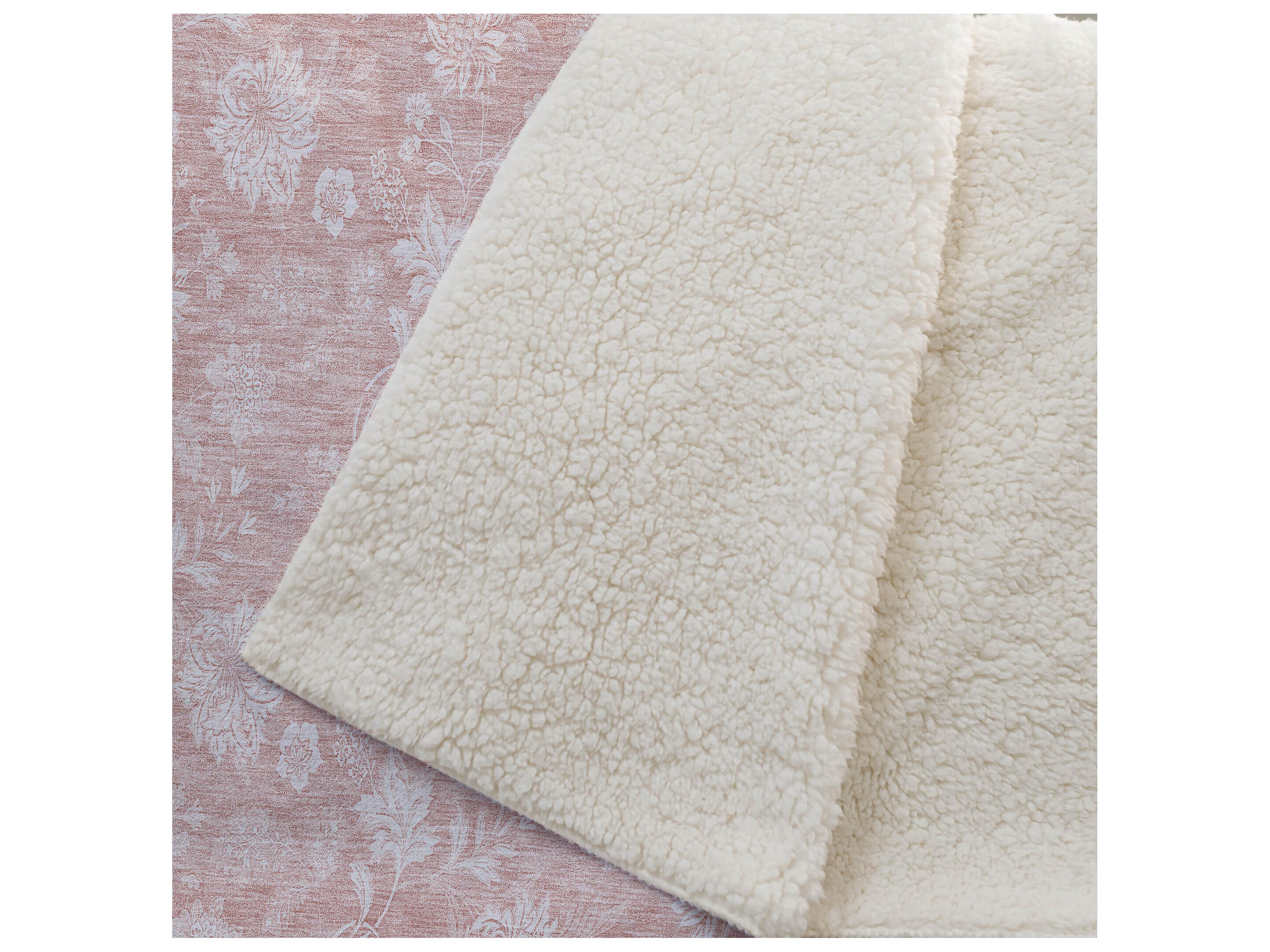 Dalyn Sherpa Pink Polyester Throw