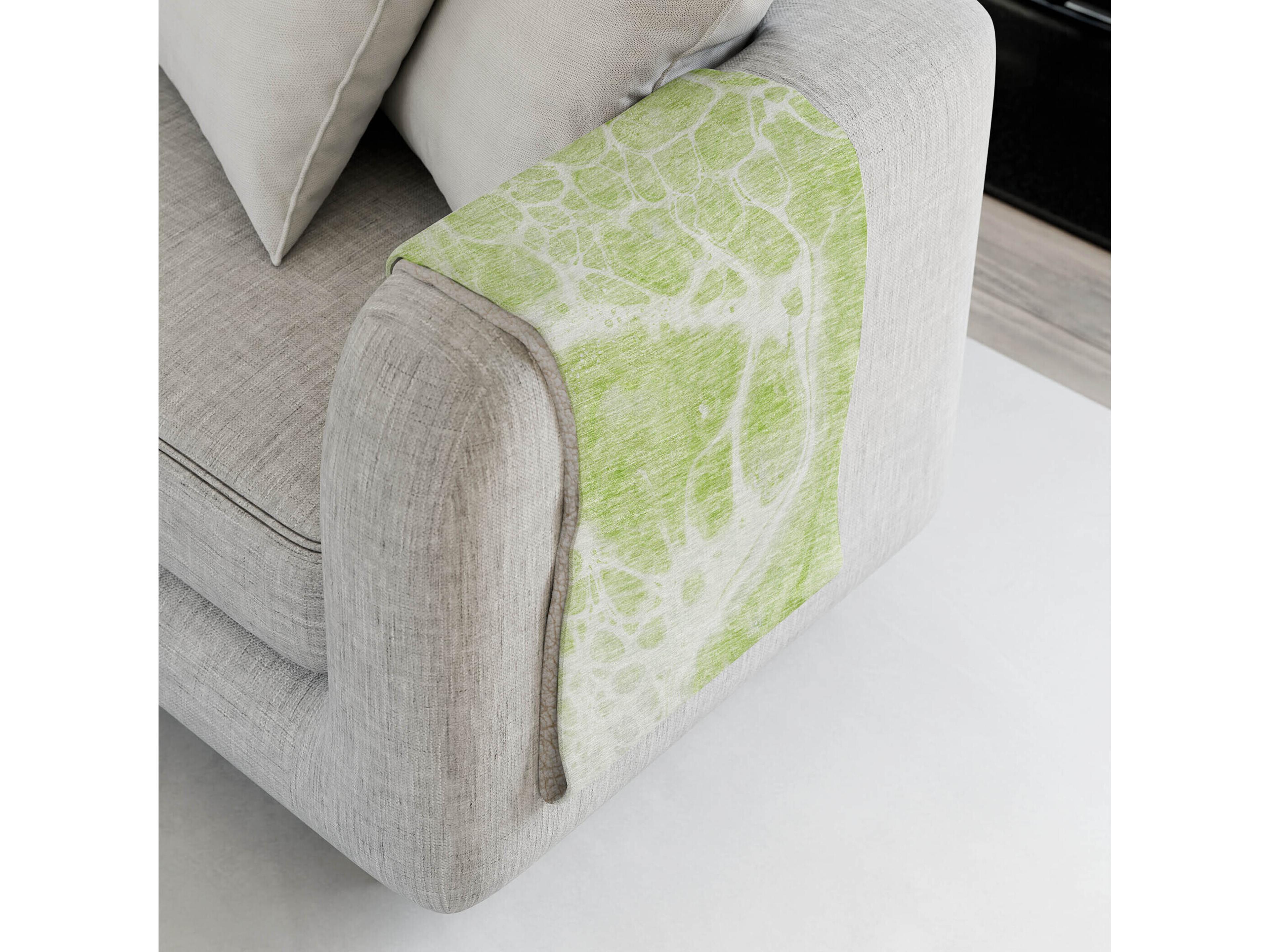 Dalyn Sherpa Green Polyester Throw