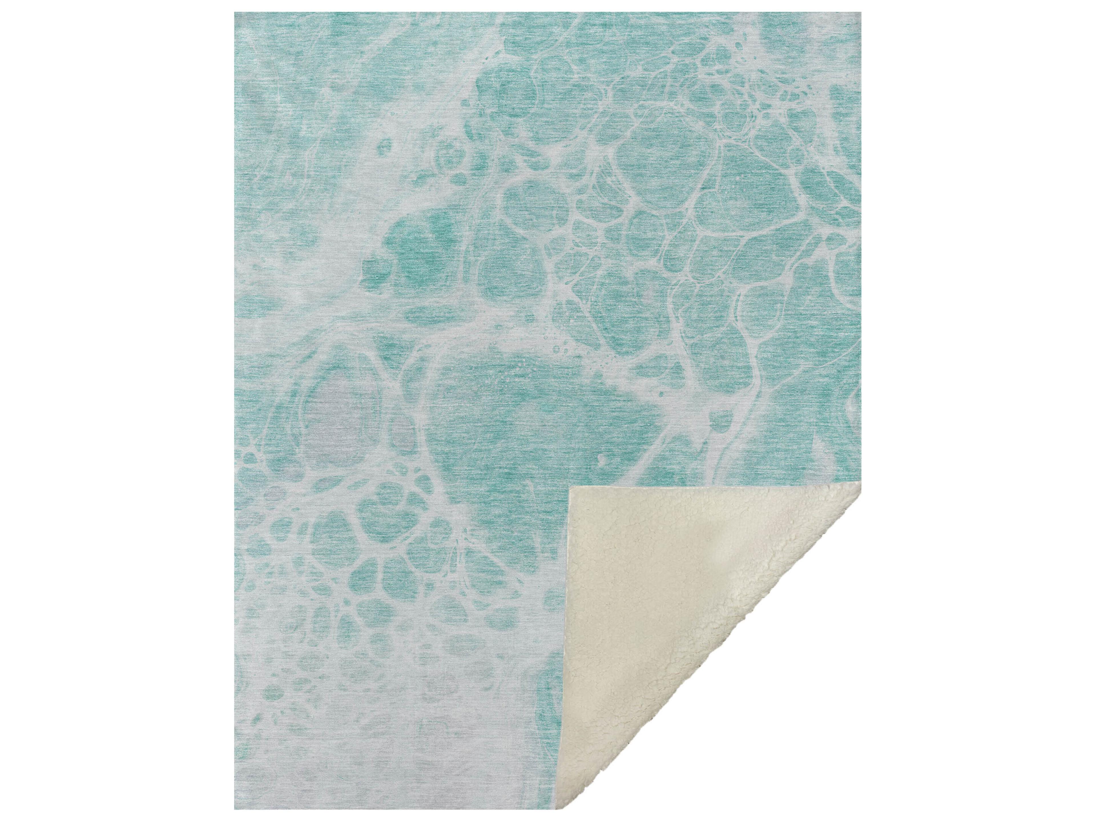 Sherpa Teal Polyester Throw