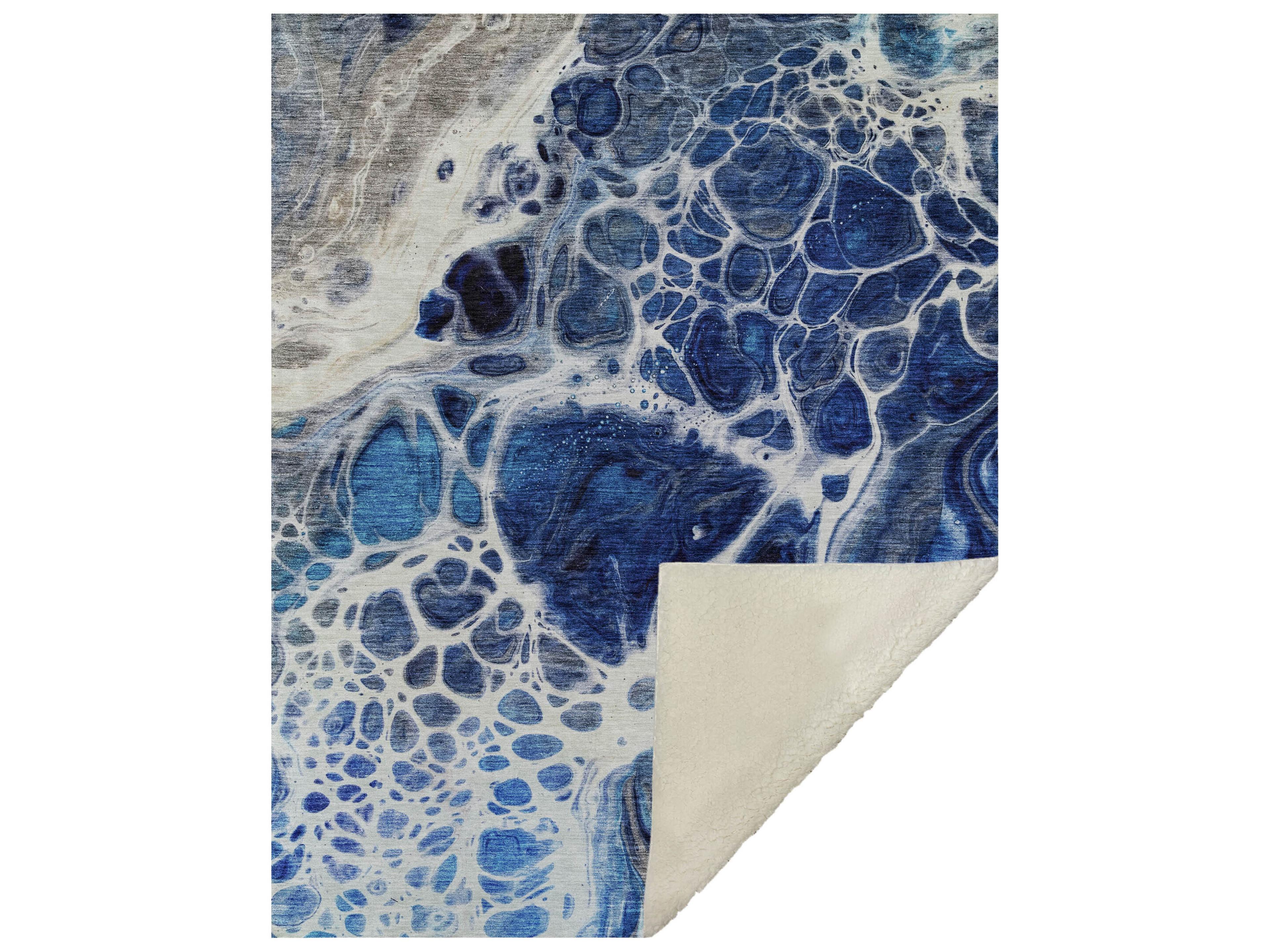 Dalyn Sherpa Blue Polyester Throw