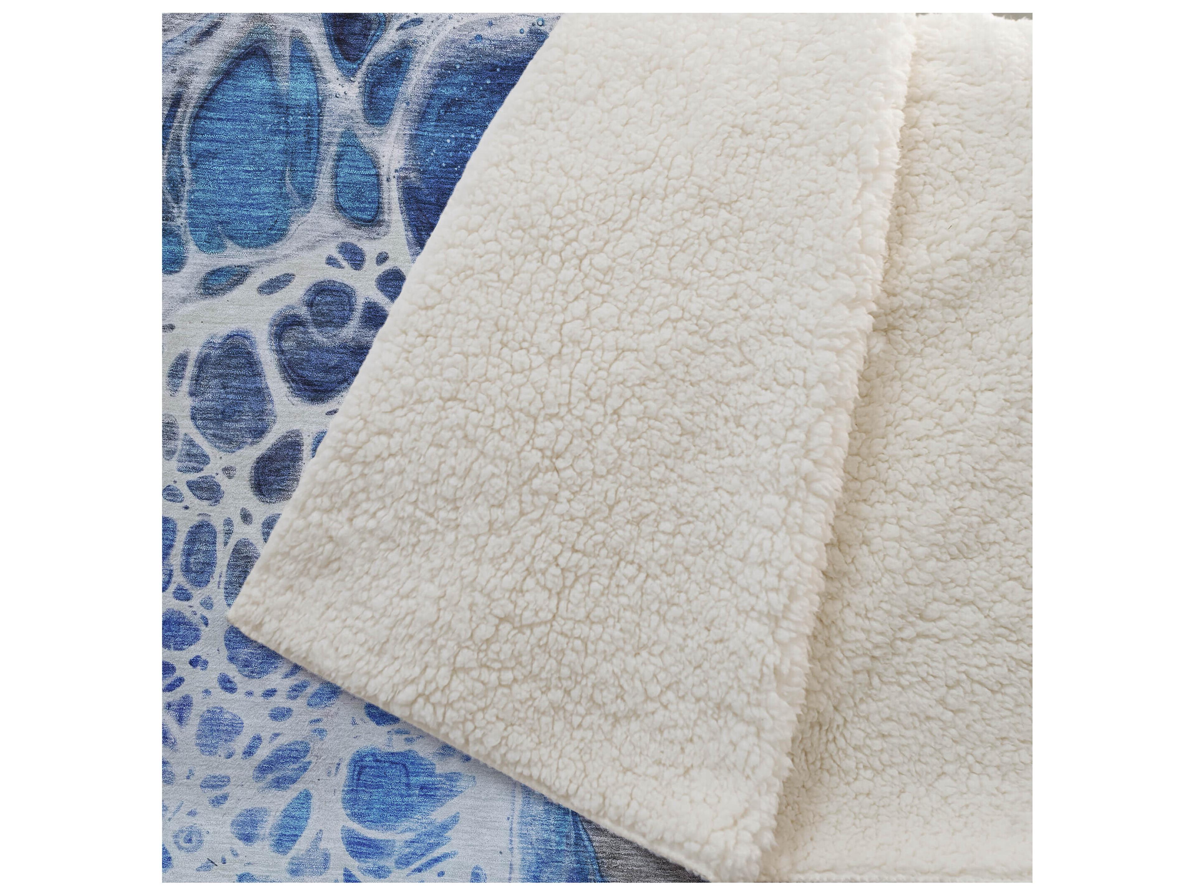 Dalyn Sherpa Blue Polyester Throw