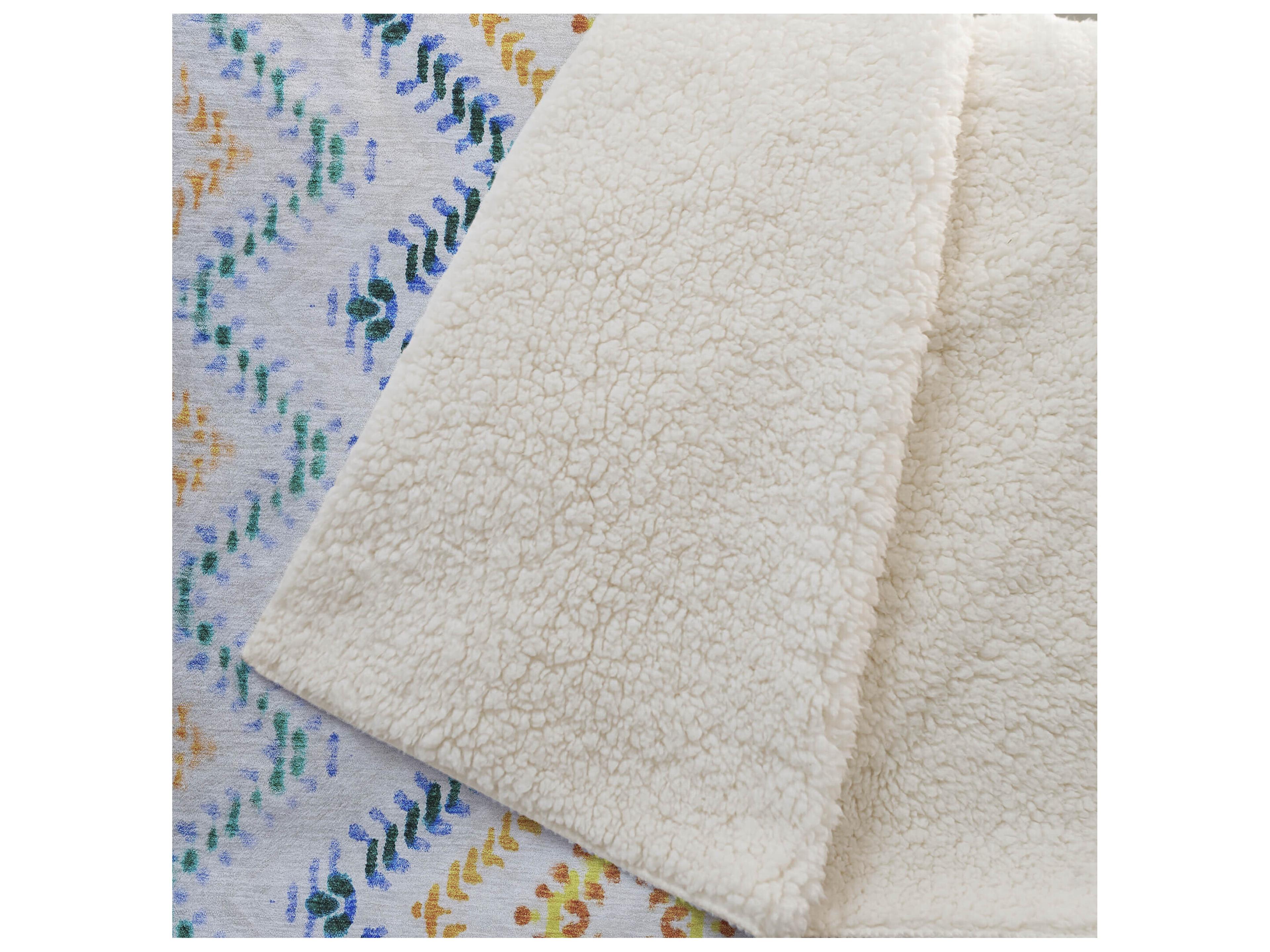 Dalyn Sherpa Ivory Polyester Throw