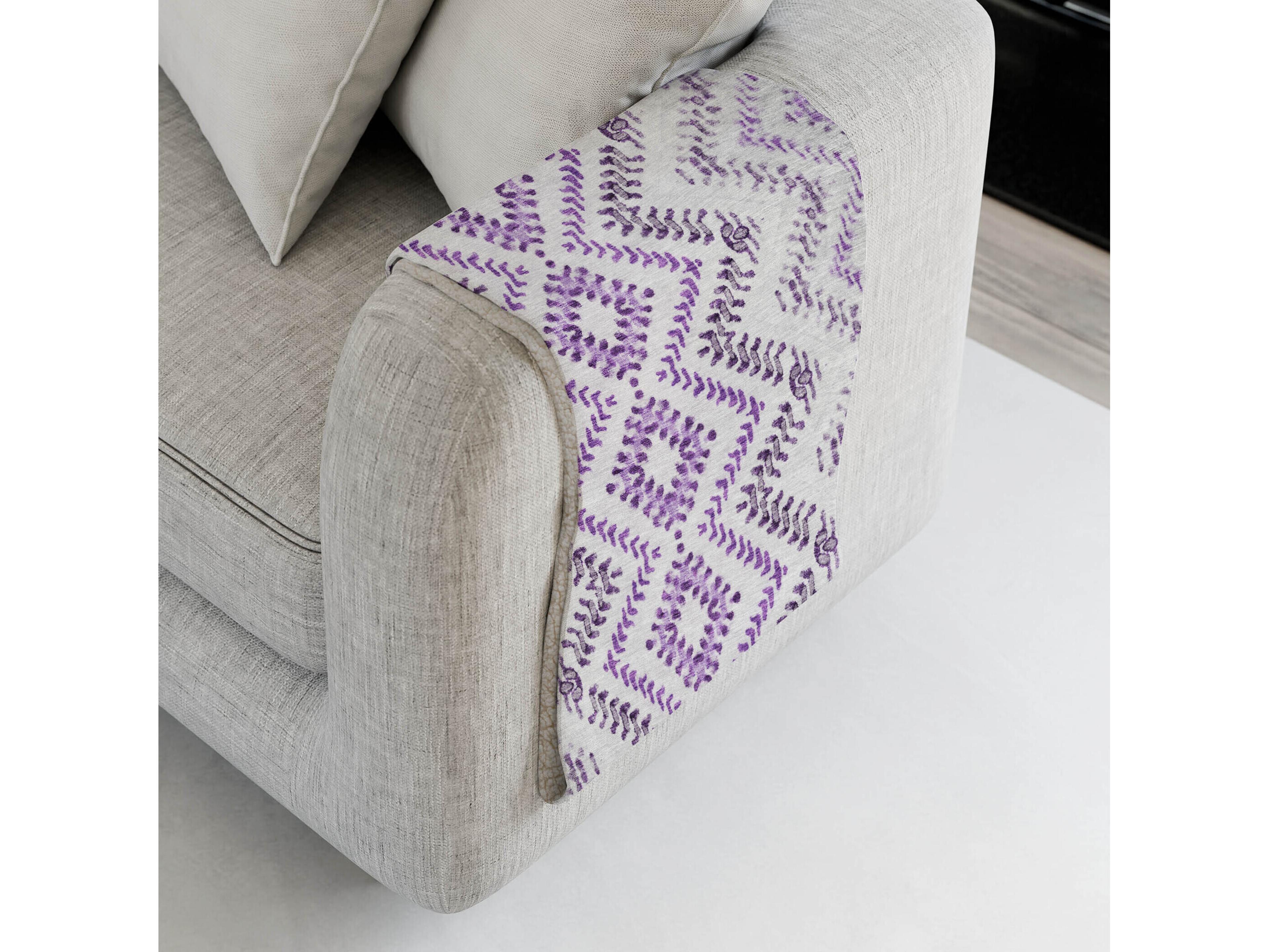 Dalyn Sherpa Purple Polyester Throw
